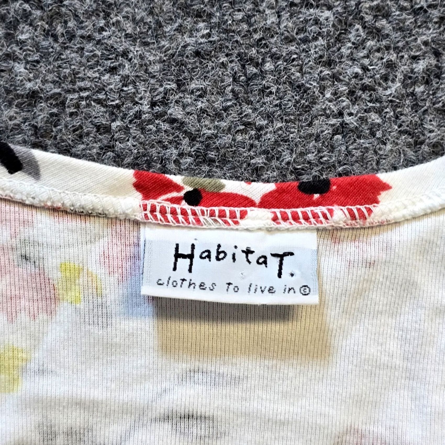 Habitat Habitat Top Womens Large White Yellow Floral Asymmetrical Stretch Casual T-Shirt Tunic Short Sleeve Round Neck Crew Neck Cotton Regular Mens? Womens Size L / US 10 / IT 46 - 3 Thumbnail