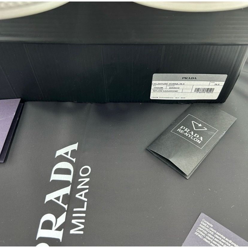 Prada Women's Prada re-nylon leather hightop sneakers size 39.5 Size US 9.5 / IT 39.5 - 8 Thumbnail
