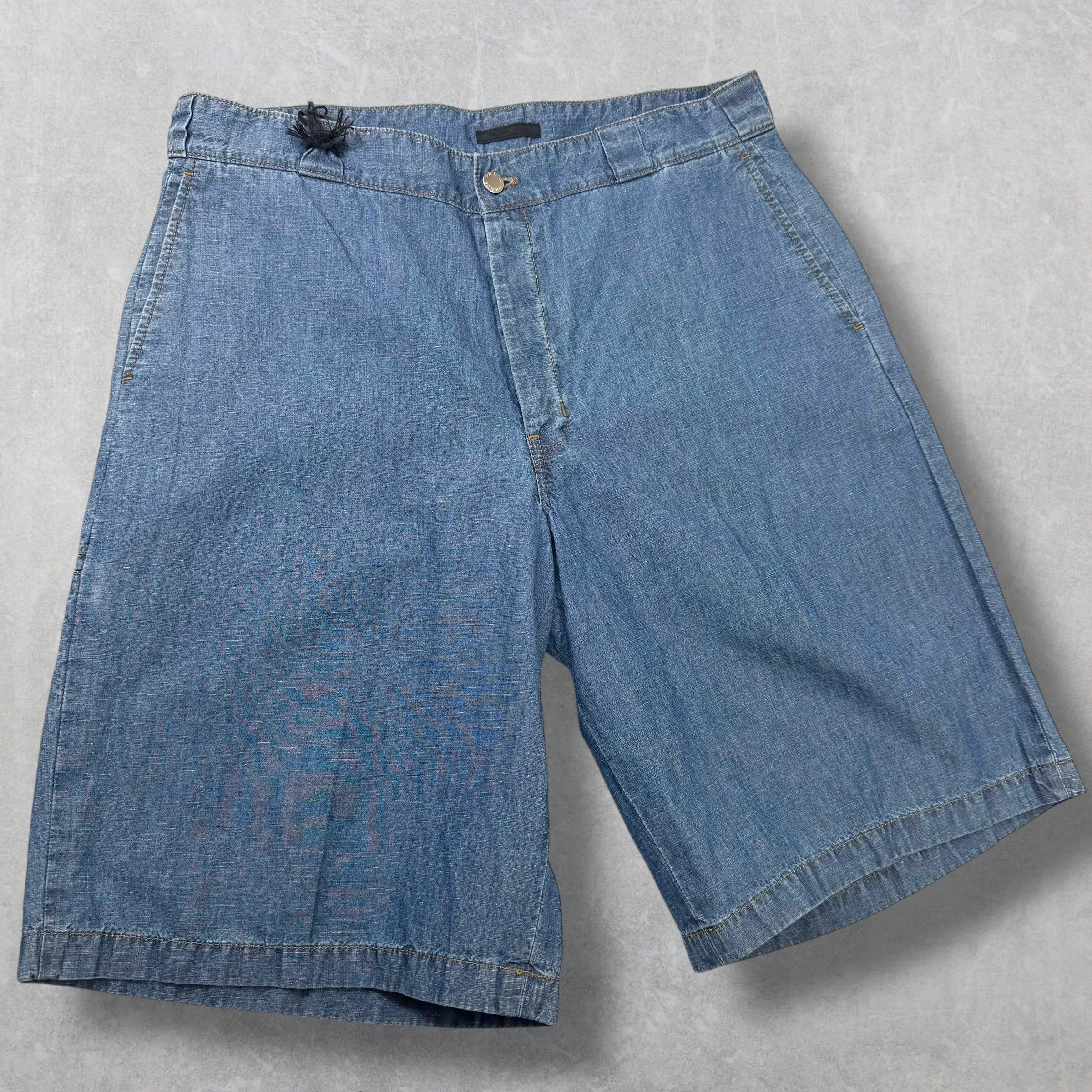 Prada Prada Triangle Logo Plate Denim Bermuda Shorts 52 (36) Size US 36 / EU 52 - 4 Thumbnail
