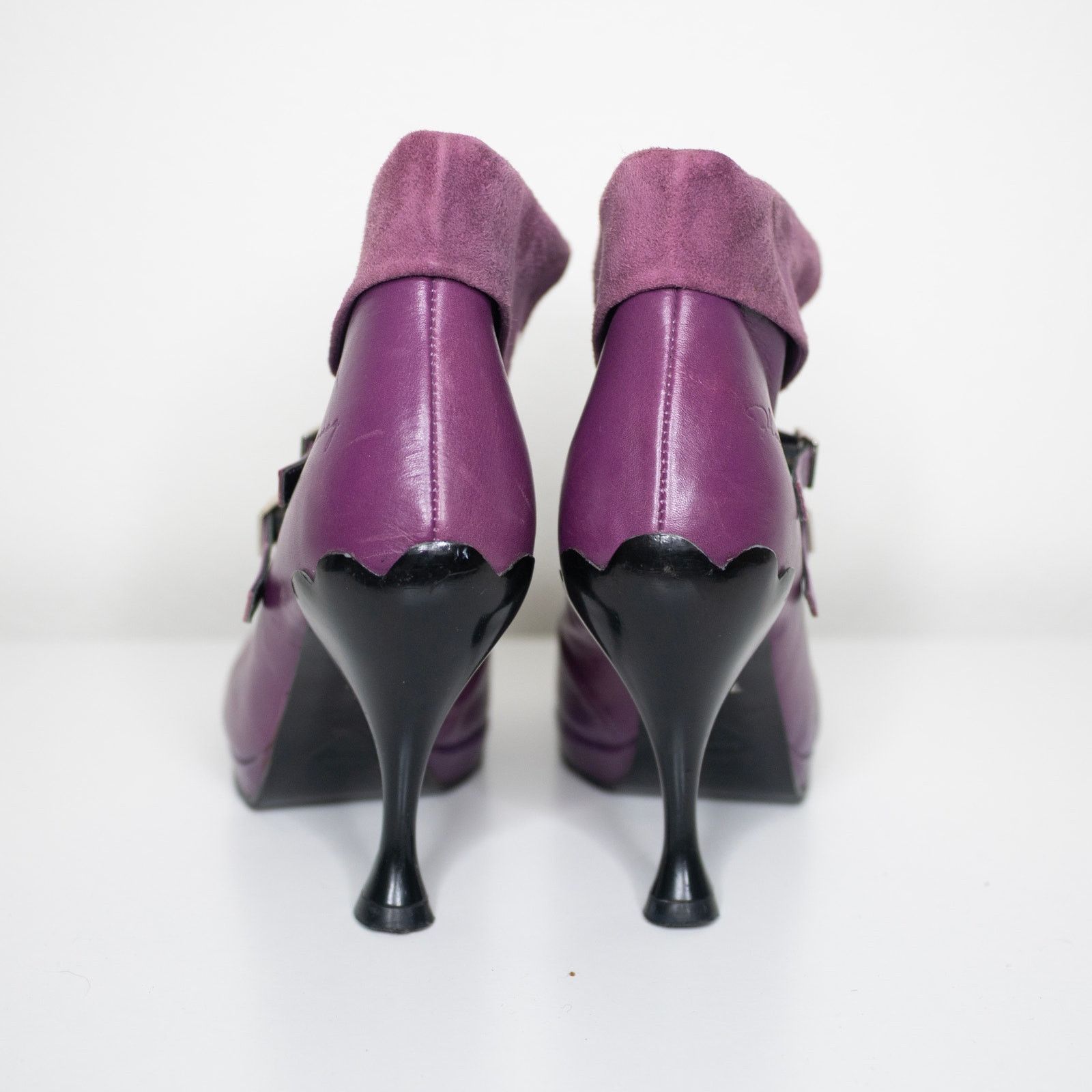 John Fluevog John Fluevog Listen Up Sienna Purple Leather Booties Size US 7.5 / IT 37.5 - 4 Thumbnail