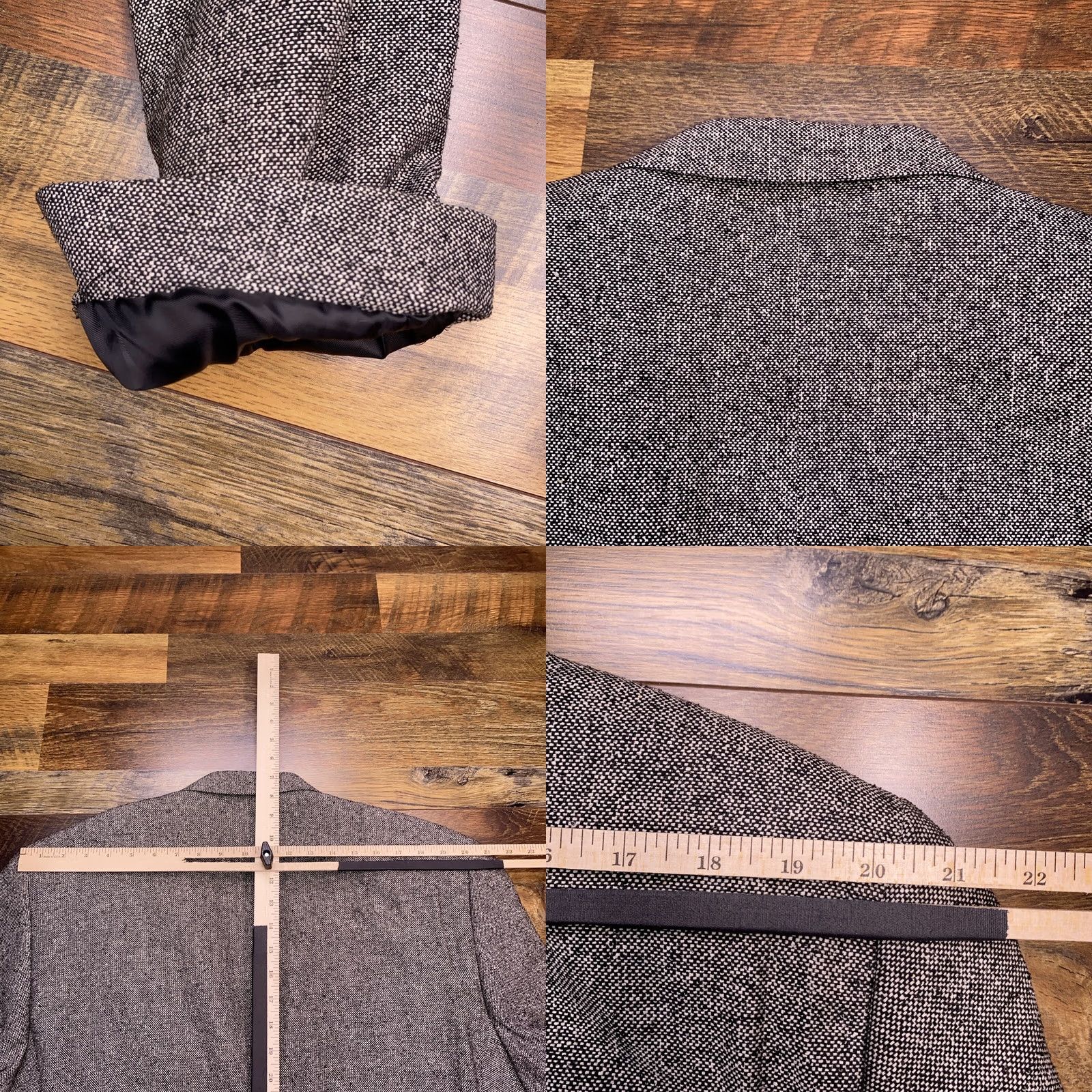 Vintage Versini Sport Coat Blazer Gray Black Silk 46R Men Size 46R - 8 Thumbnail