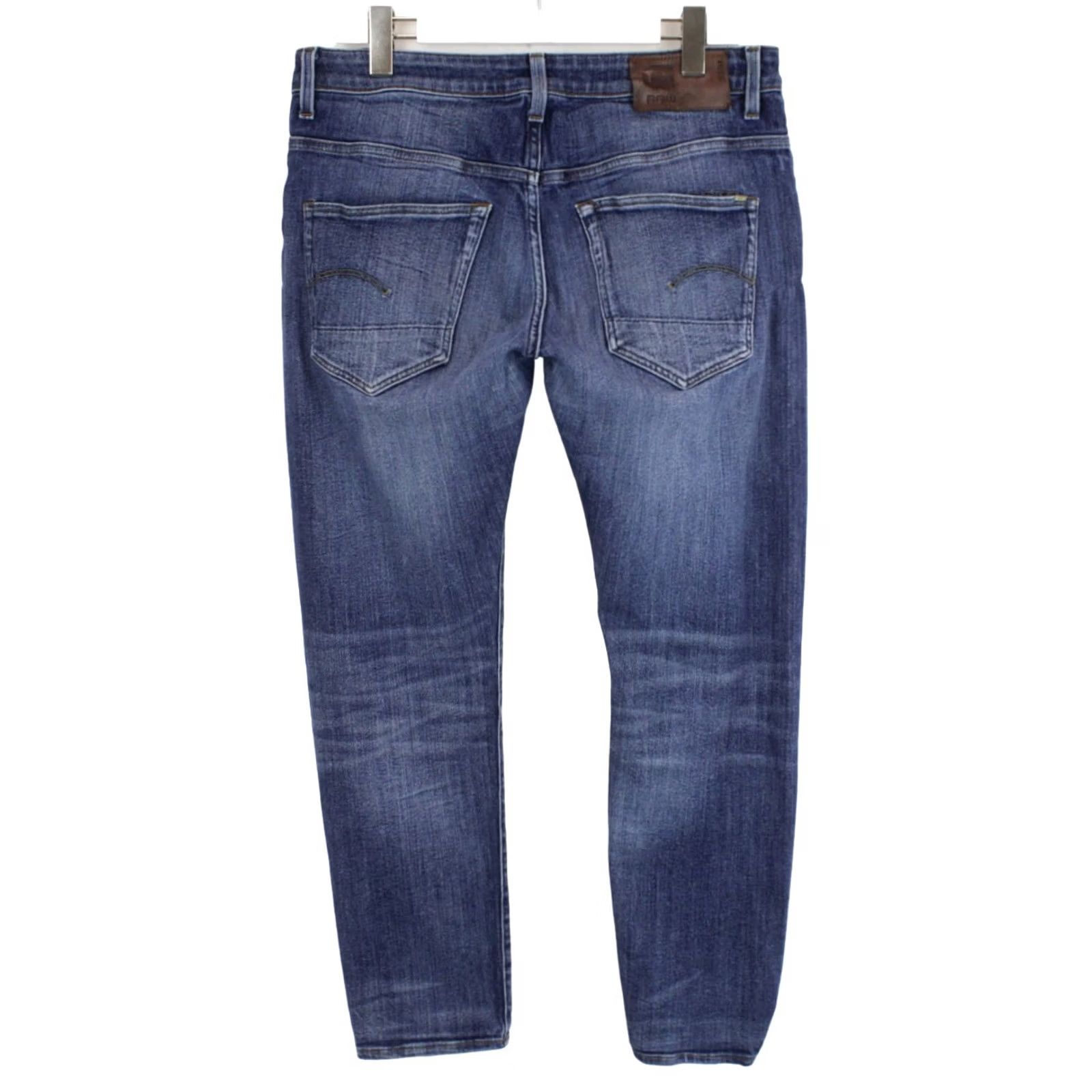 G-Star G-STAR 3301 Slim Jeans Men's W34/L31 Button Fly Faded Whiskers Blue Denim Size US 34 / EU 50 - 2 Thumbnail