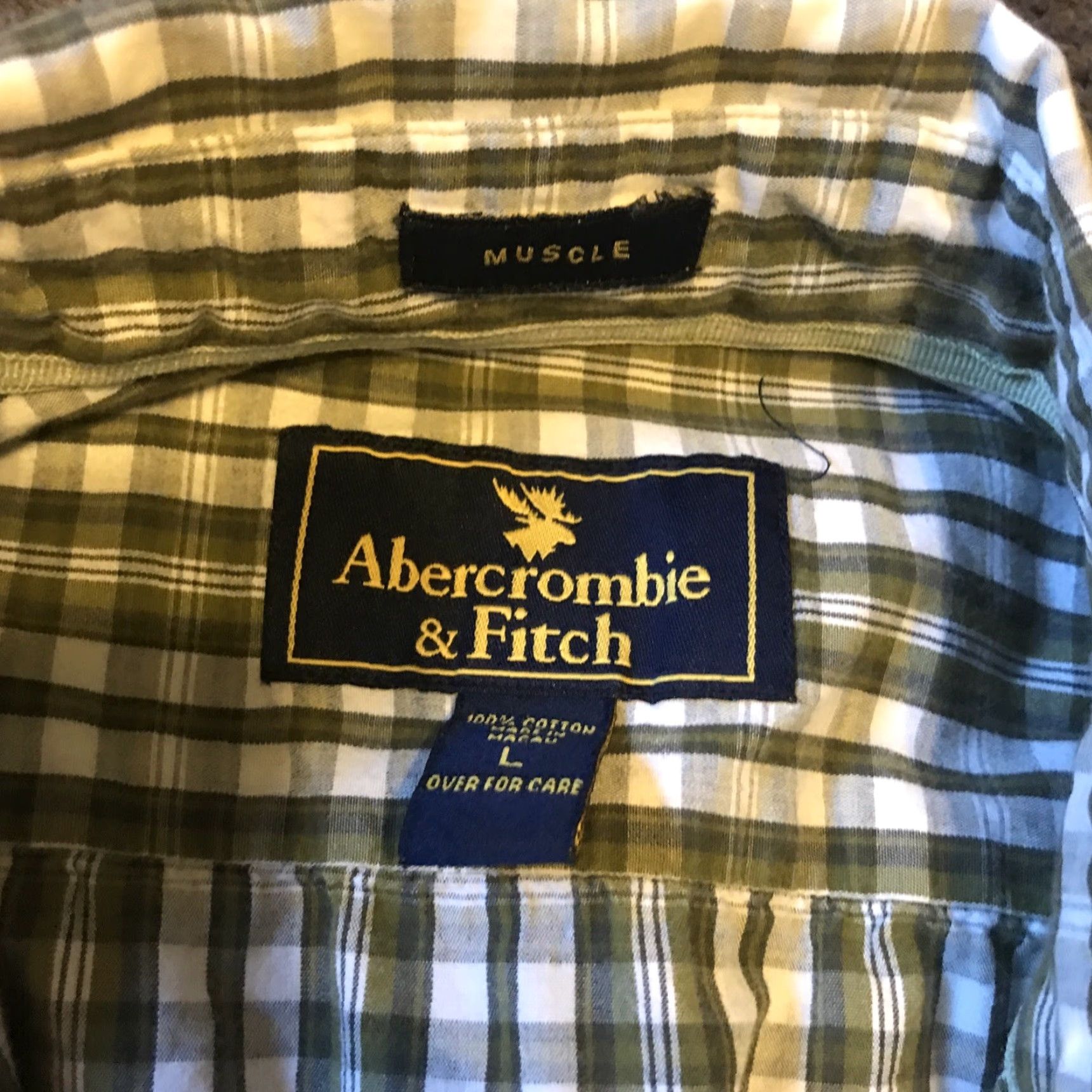 Abercrombie & Fitch VINTAGE Abercrombie & Fitch Shirt Mens L Green Stripe Button-Down 90s Y2K Athletic Fit"} Size US L / EU 52-54 / 3 - 2 Thumbnail