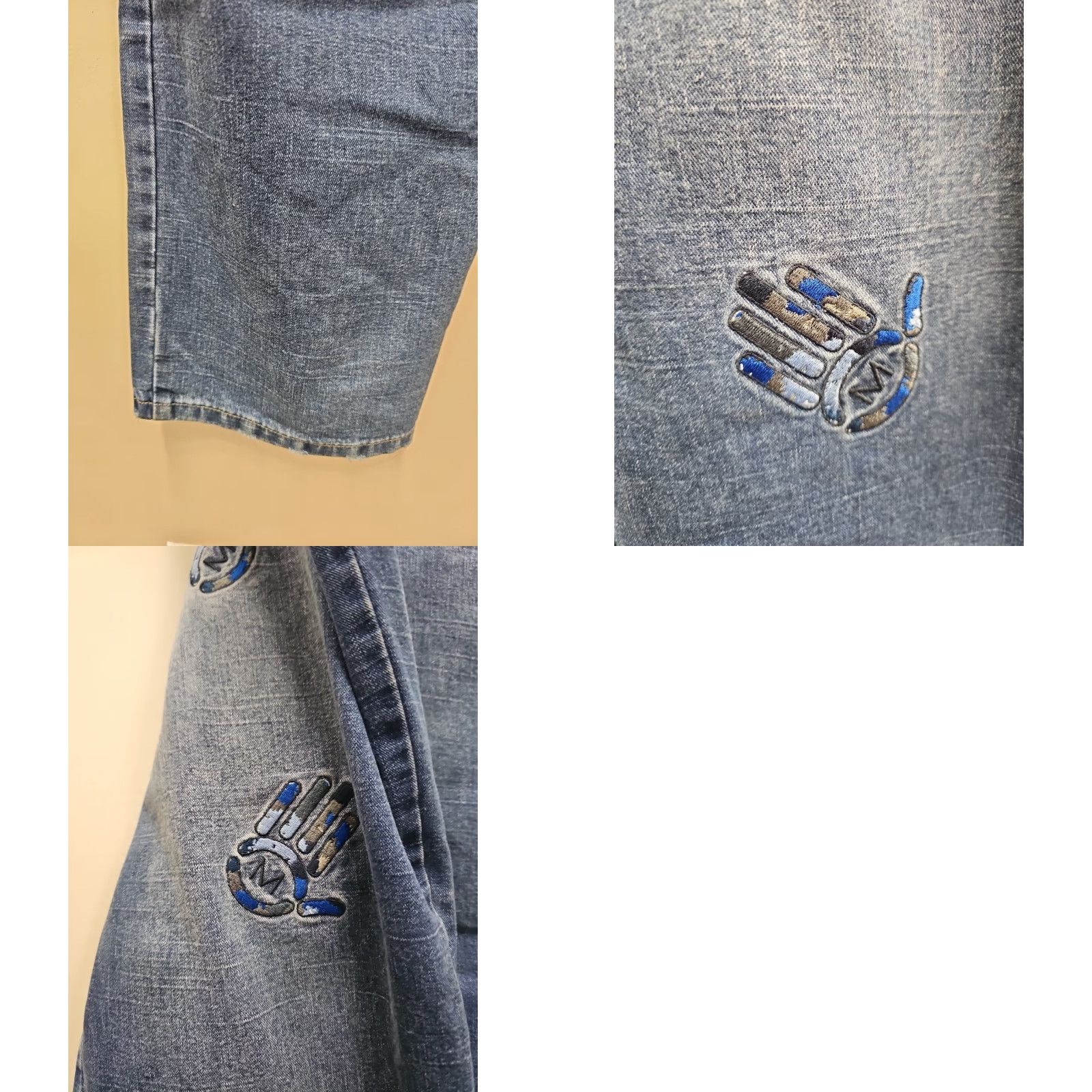Denime VINTAGE Miskeen Denim Jeans Wide Leg 40 42x34.5 Blue Embroidered 5-Pocket Mens Shirt? Size US 40 / EU 56 - 8 Thumbnail