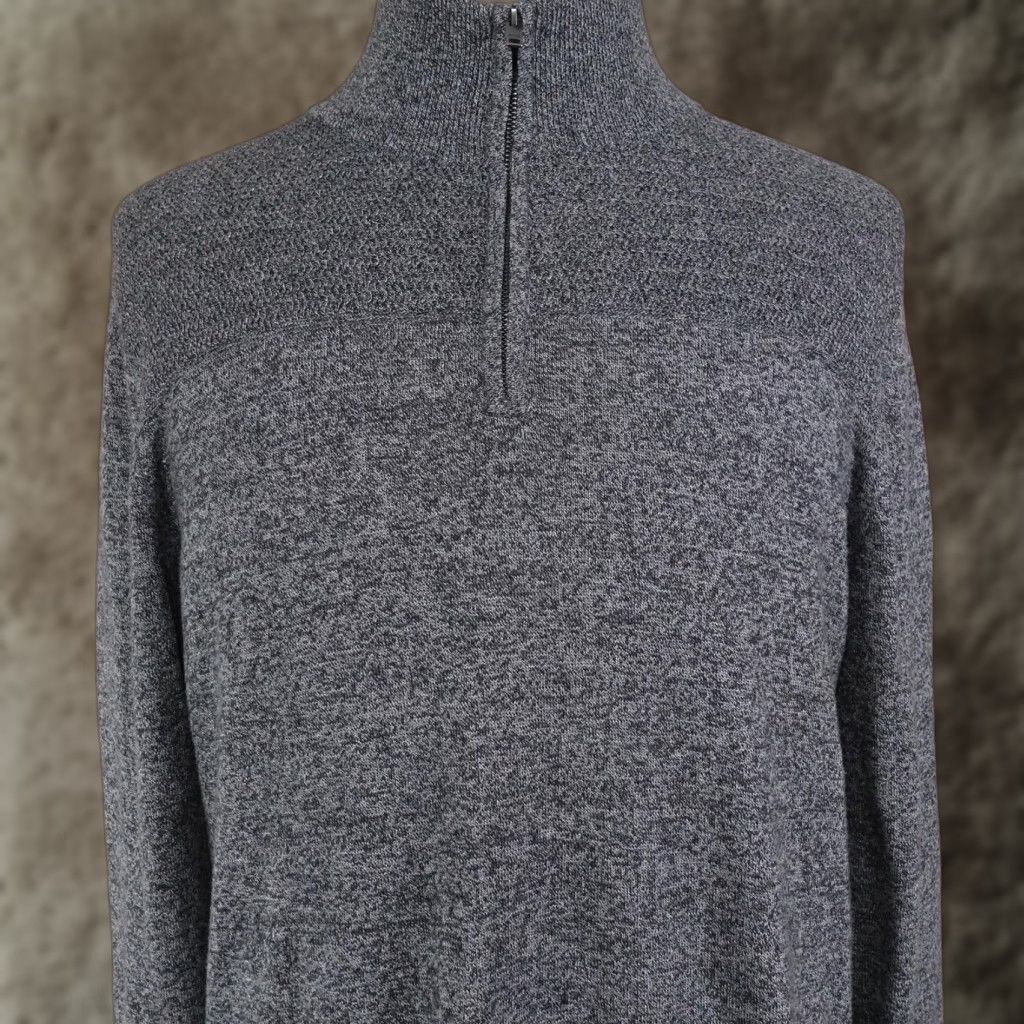 Banana Republic Banana Republic Sweater Mens Medium Gray 1/4 Zip Mock Neck Knit Pullover Luxe Size US M / EU 48-50 / 2 - 1 Thumbnail