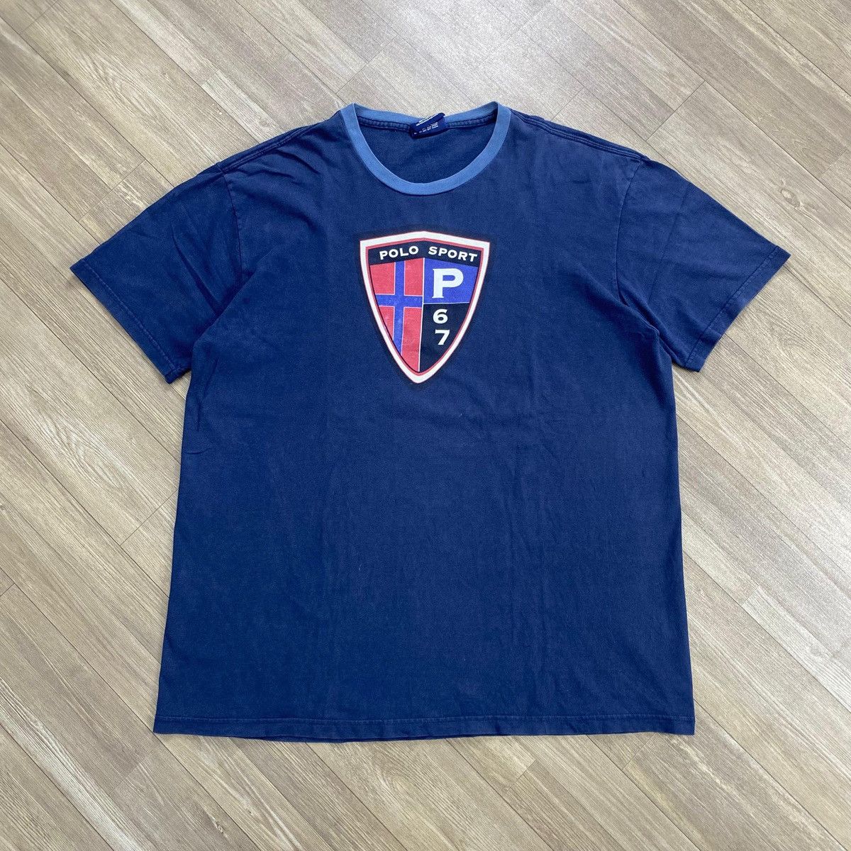 Polo Ralph Lauren Vintage Polo Sport Ralph Lauren Police Shield Spellout Tee Size US L / EU 52-54 / 3 - 1 Thumbnail