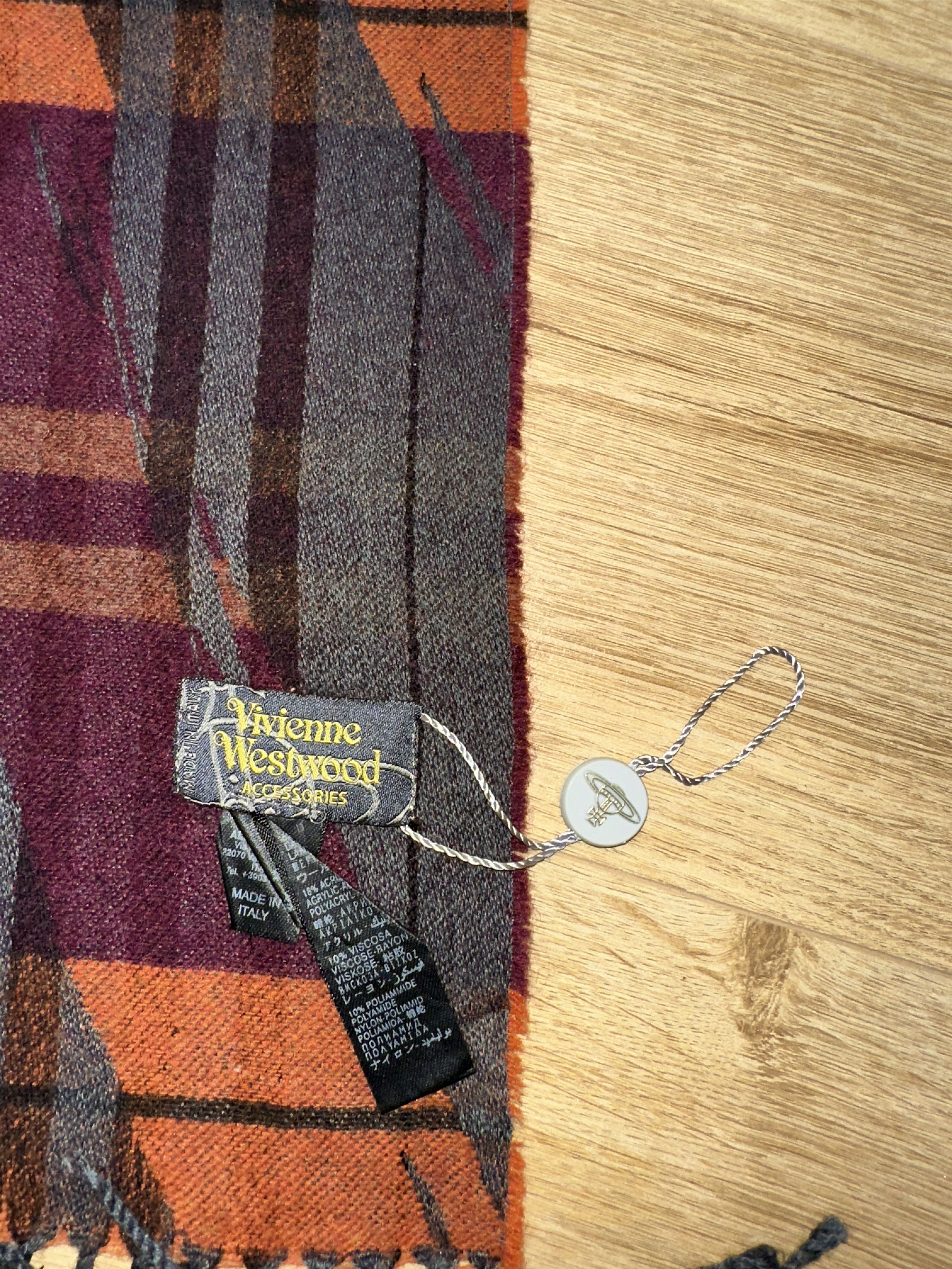 Vivienne Westwood Rare Vivienne Westwood Orb Plaid Wool Blend Fringed 185x38 Size ONE SIZE - 5 Thumbnail