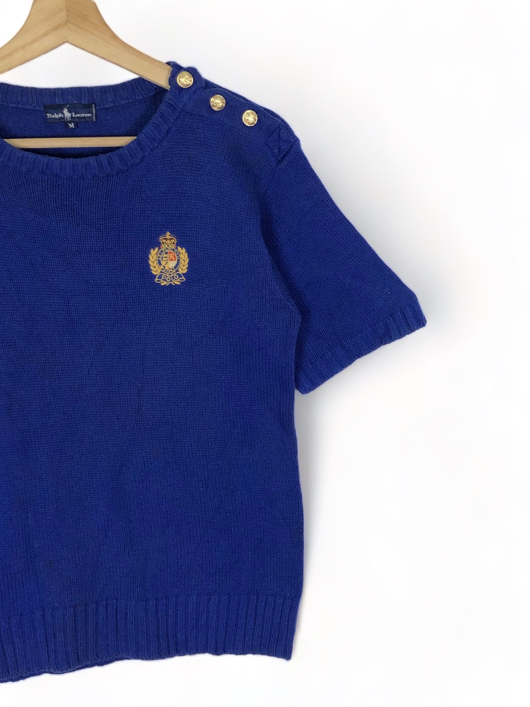 Ralph Lauren × Vintage RARE🔥VINTAGE 90’S RALPH LAUREN MCMLX Vii CROWN KNIT SWEATER Size S / US 4 / IT 40 - 3 Thumbnail