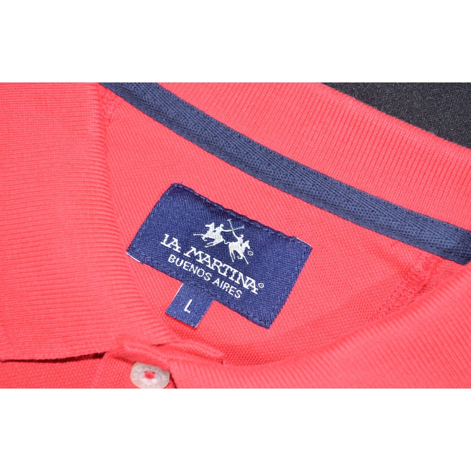 La Martina La Martina Polo Shirt Men L Red Embroidered Logo Short Sleeve Classic Fit Size US L / EU 52-54 / 3 - 6 Thumbnail