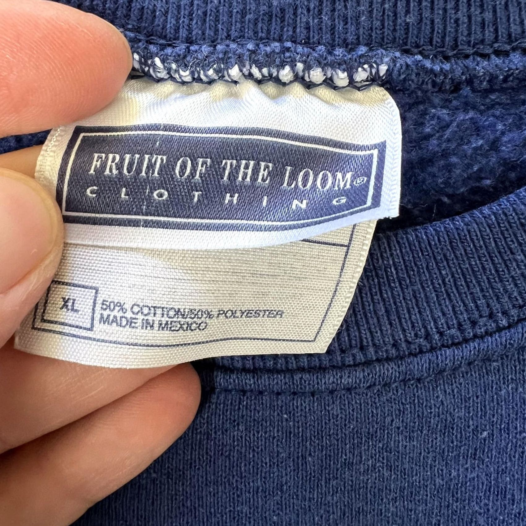 Fruit Of The Loom VINTAGE Fruit Of The Loom Raglan Sweatshirt Mens XL Blue Blank Fleece Crewneck Size US XL / EU 56 / 4 - 5 Thumbnail