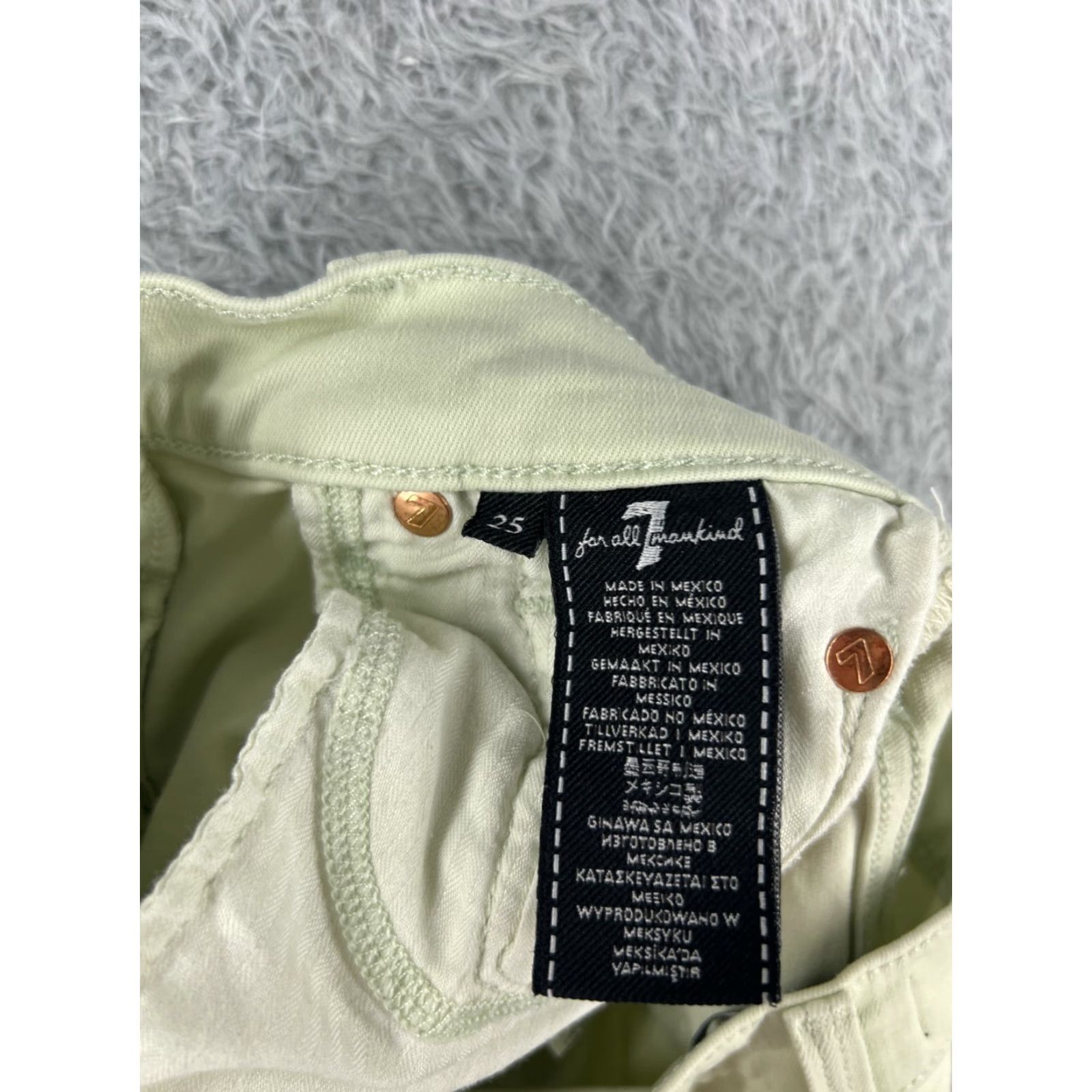 7 For All Mankind 7 For All Mankind Jeans Women Skinny Denim Green 25 24x27 Mid Rise Regular Inseam 27 in 5-Pocket Stretch Cotton Vintage No N/A Size 42" / US 20 - 7 Thumbnail