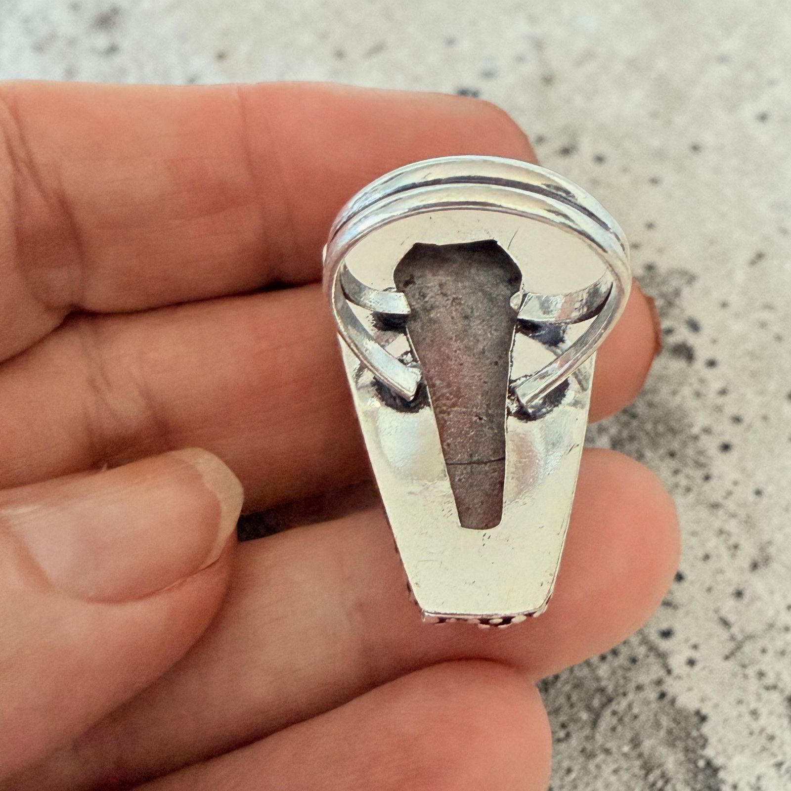 The Unbranded Brand Coffin Rhodonite 925 Silver Overlay Ring Size ONE SIZE - 5 Thumbnail