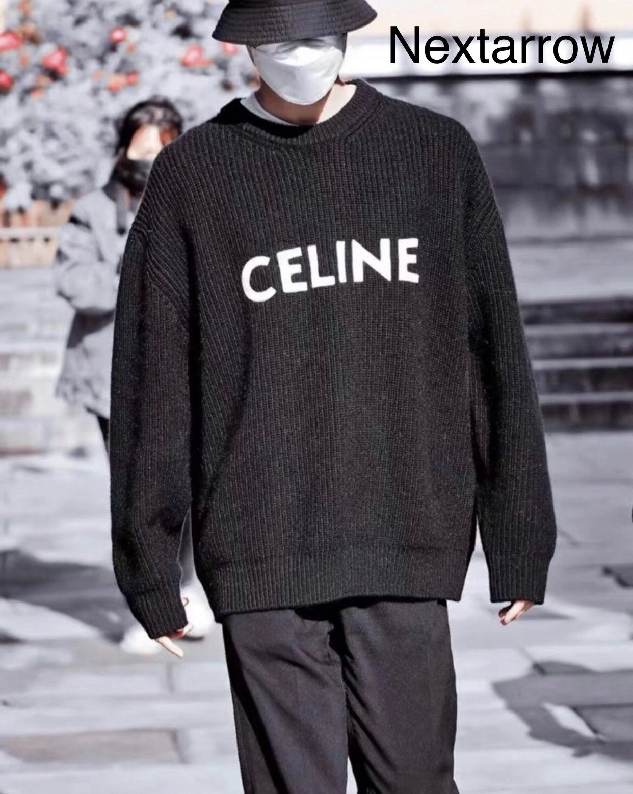 Celine Celine 21FW Explosive Chest Letter Logo Wool Sweater2412- Size US XL / EU 56 / 4 - 2 Thumbnail