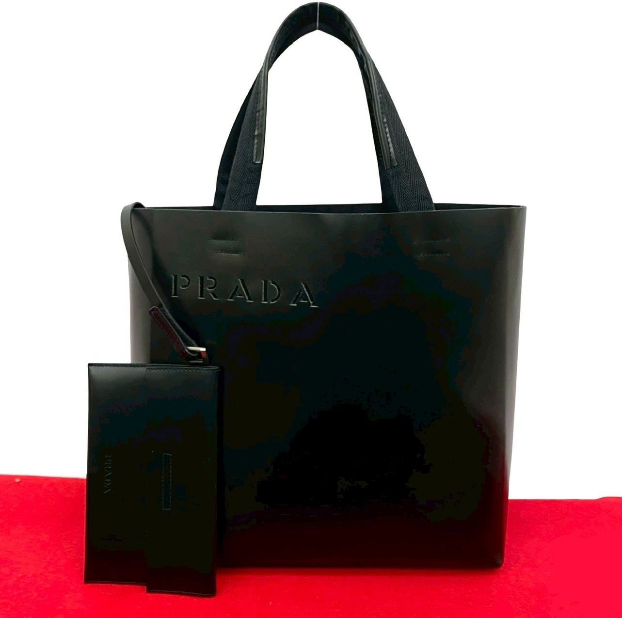 バッグ PRADA PUNCHING LEATHER ONE SHOULDER BAG PRADA PRADA Shoulder Bag Drawstring Leather Punching Black