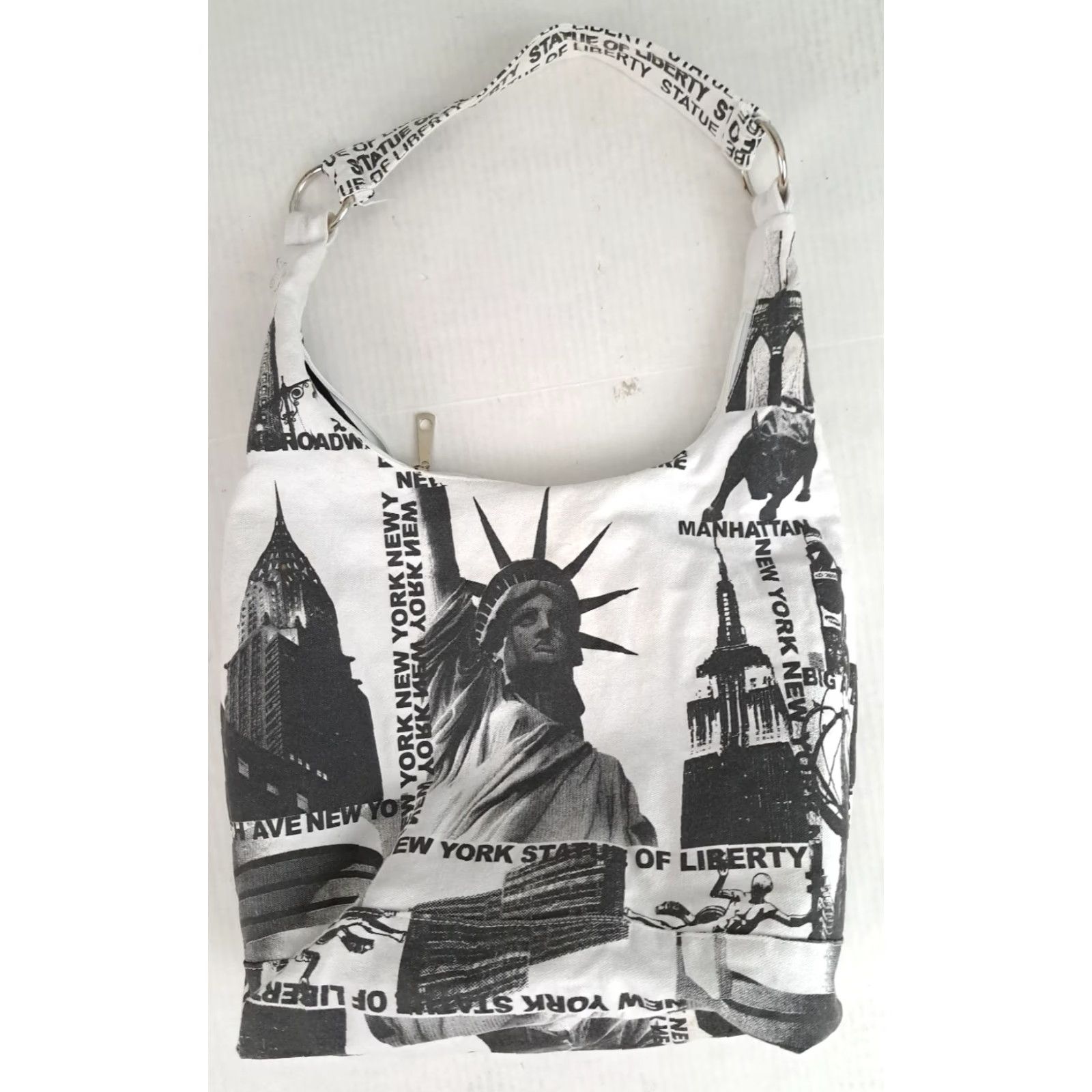 CLOSED VINTAGE Statue of Liberty Canvas Zipper Close Shoulder Tote Bag 14x15 Size ONE SIZE - 2 Thumbnail