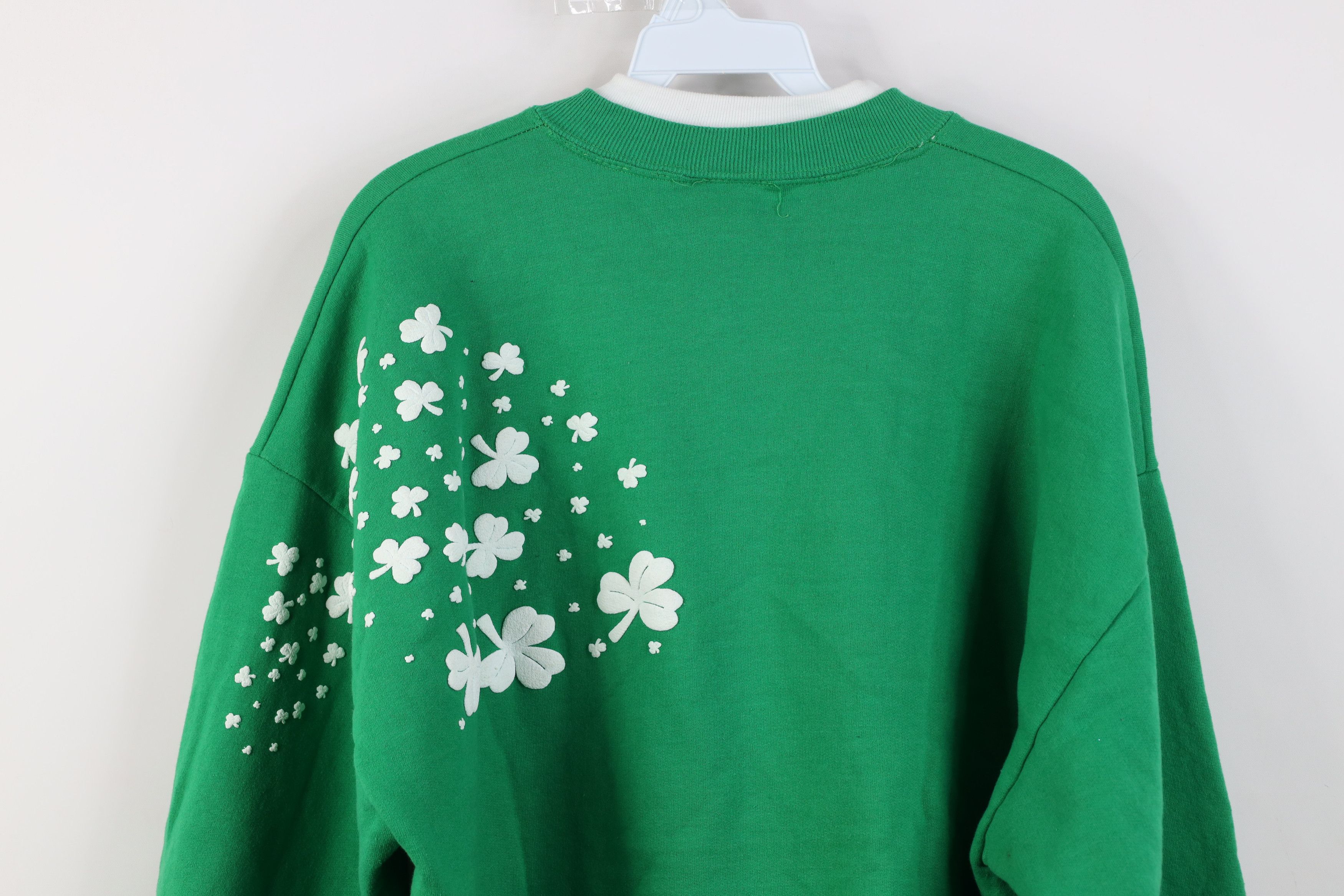 Vintage Vintage 90s Streetwear Clover St Patricks Day Sweatshirt Size XL / US 12-14 / IT 48-50 - 14 Thumbnail