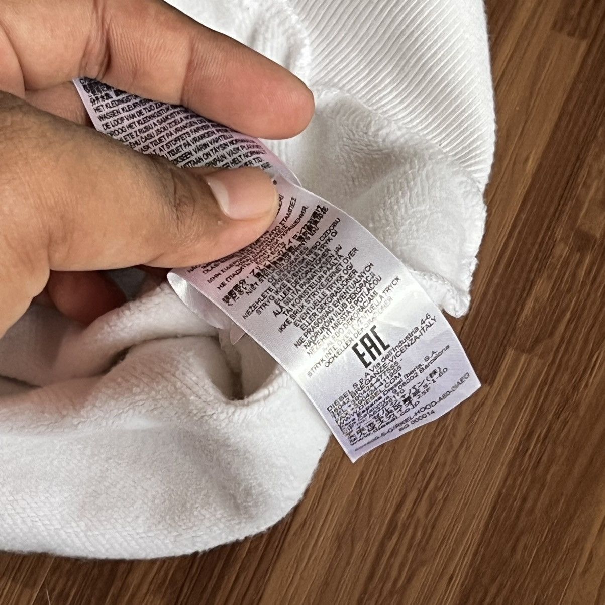 Diesel “DIESEL” WHITE HOODIE Size US L / EU 52-54 / 3 - 10 Thumbnail