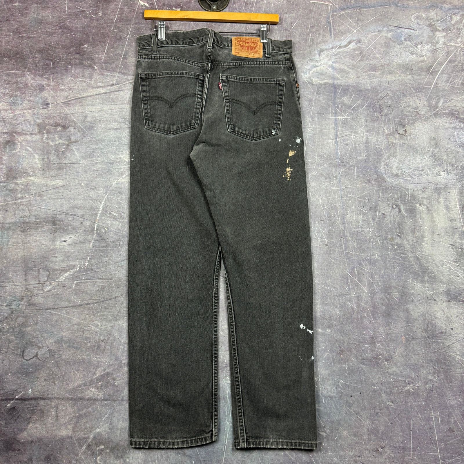 Levi's × Vintage 90s Faded Black Painter Levi's 505 Denim Jeans 32x29 0758 Size US 32 / EU 48 - 2 Thumbnail