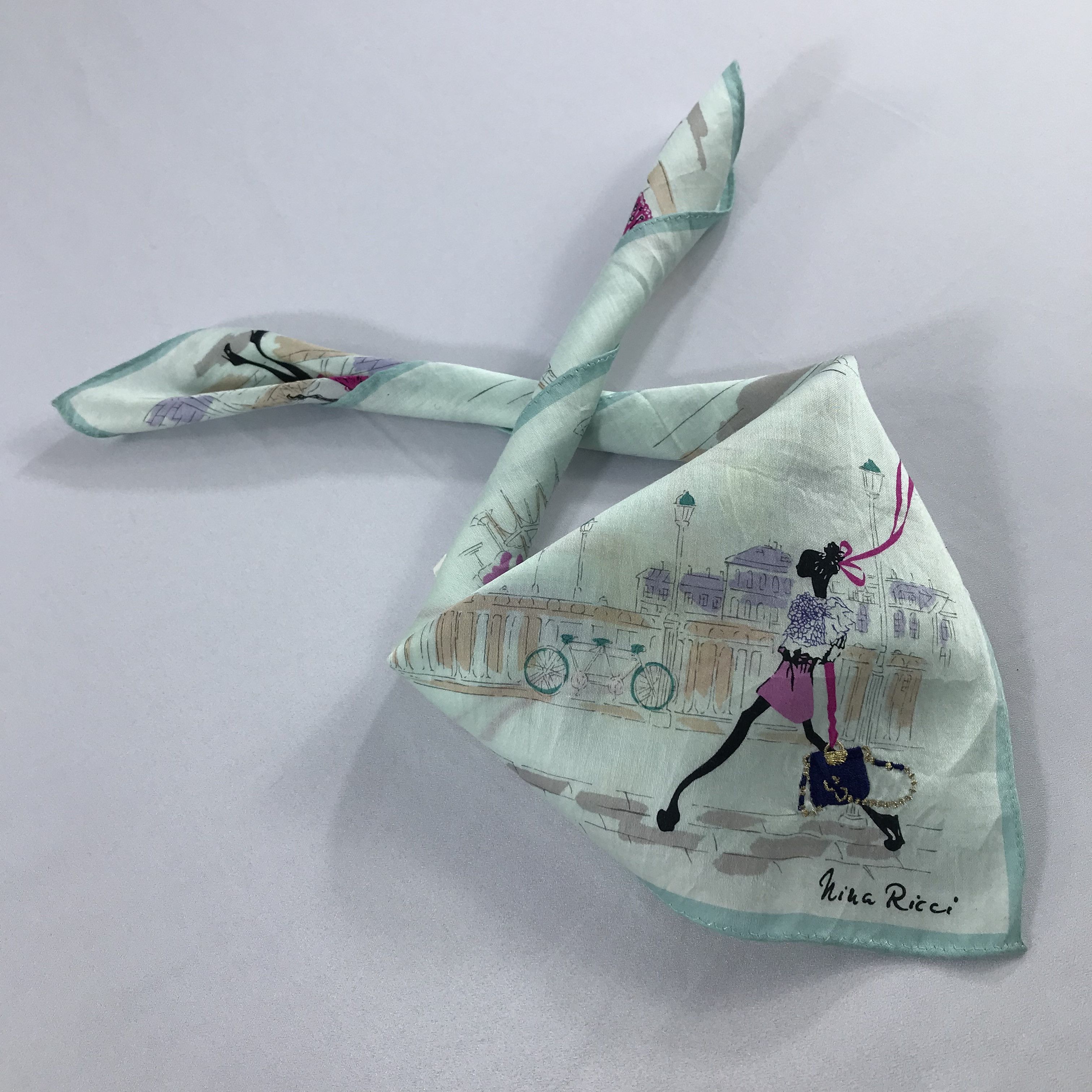Nina Ricci × Vintage Nina Ricci Bandana / Handkerchief / Neckerchief - S2266 Size ONE SIZE - 4 Thumbnail