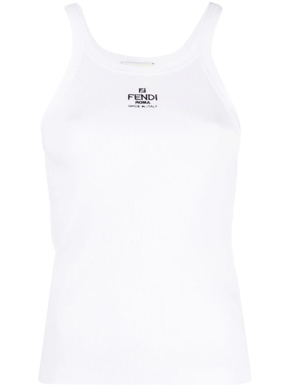 image of Fendi Jersey Tank Top Size M in White, Women's