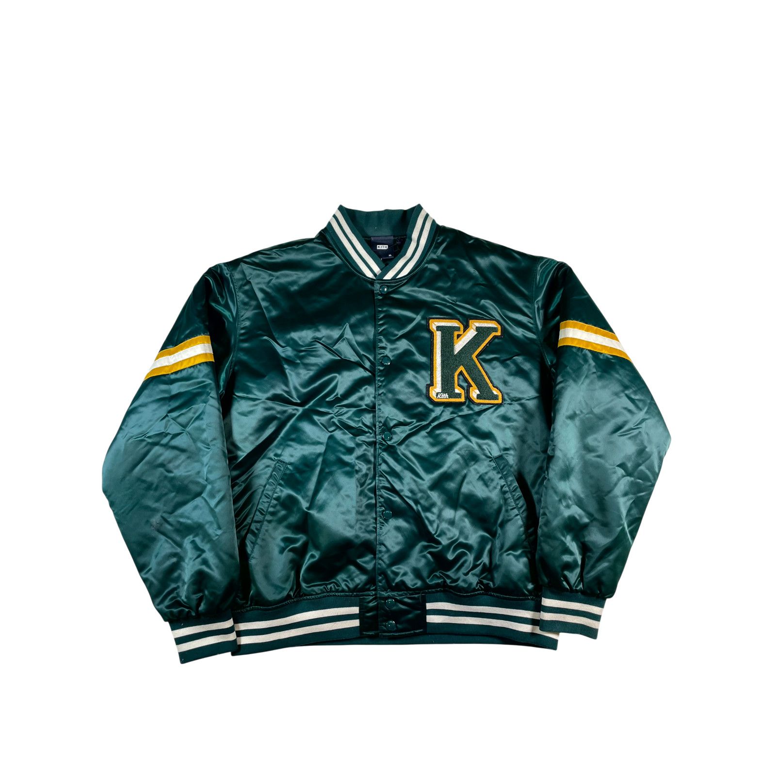 Kith Kith Satin Varsity Green & Yellow Jacket Size US XL / EU 56 / 4 - 1 Thumbnail