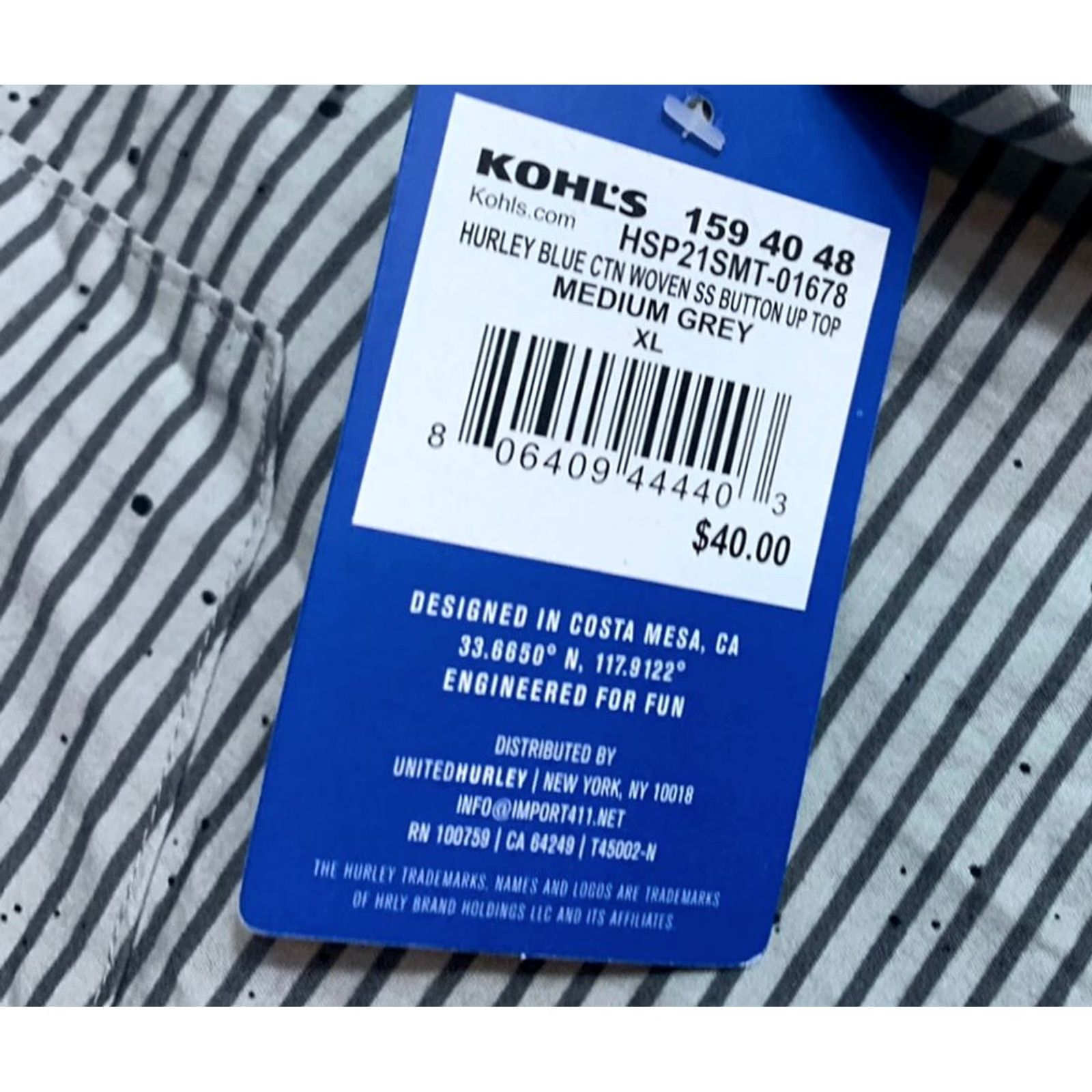 Hurley Multicolor Striped Hurley Button Up Short Sleeve Shirt Adult XL Mens Size US XL / EU 56 / 4 - 3 Thumbnail
