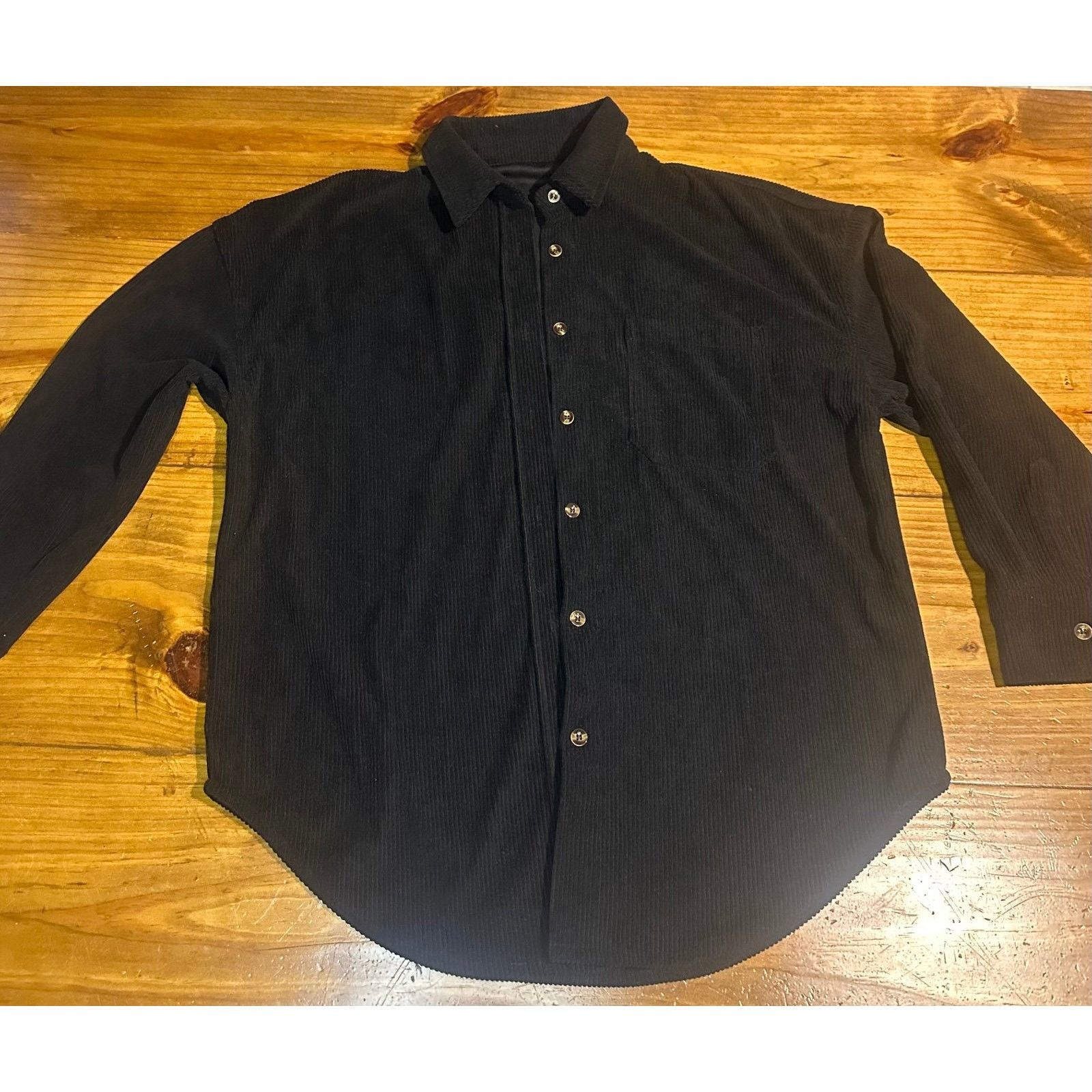 Other Women Black Ribbed Henley Long Sleeve Top | Size Medium#0108 Size M / US 6-8 / IT 42-44 - 6 Thumbnail