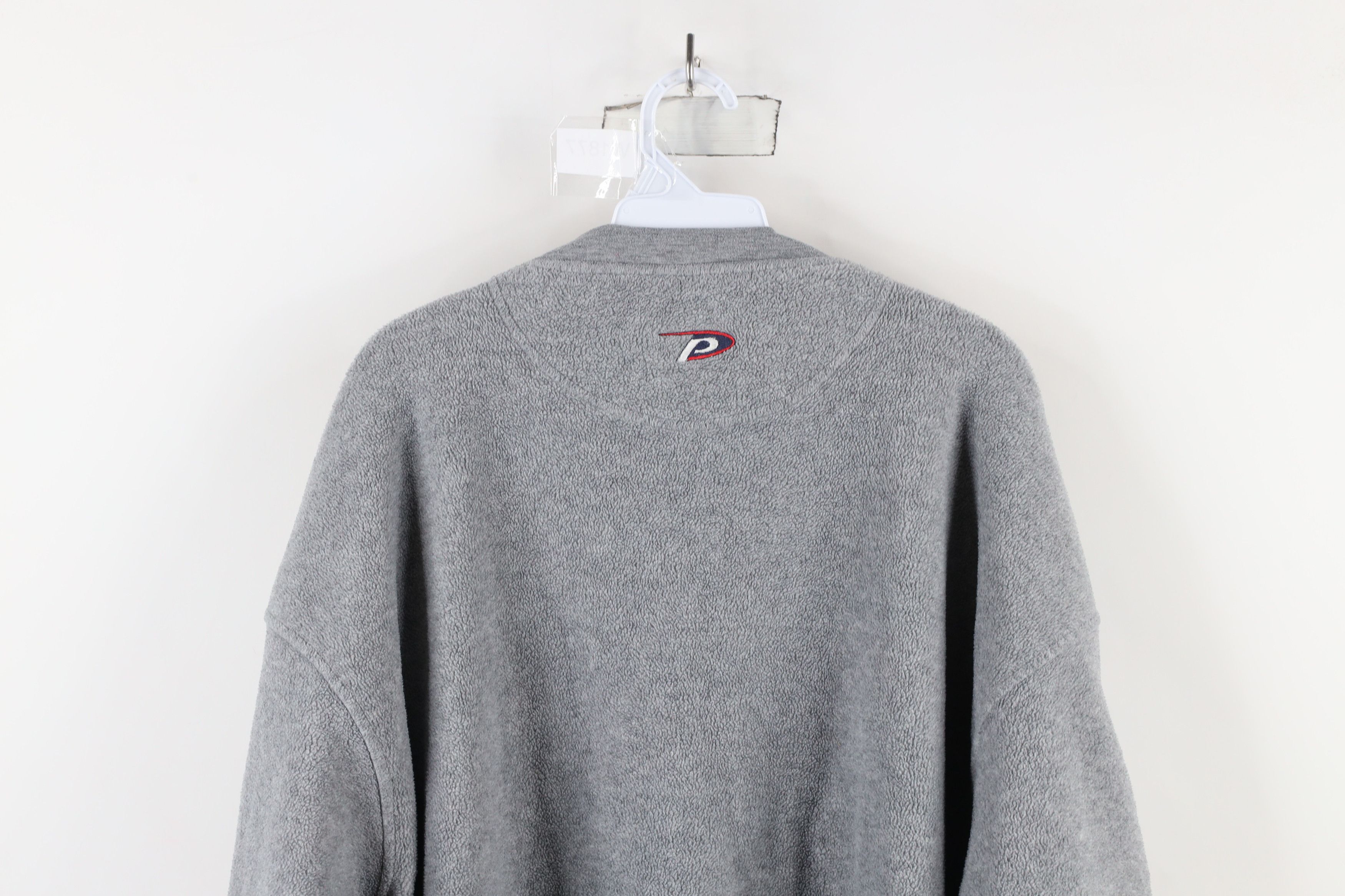 Vintage Vintage 90s Striped State University Fleece Sweater Gray Size US XXL / EU 58 / 5 - 14 Thumbnail