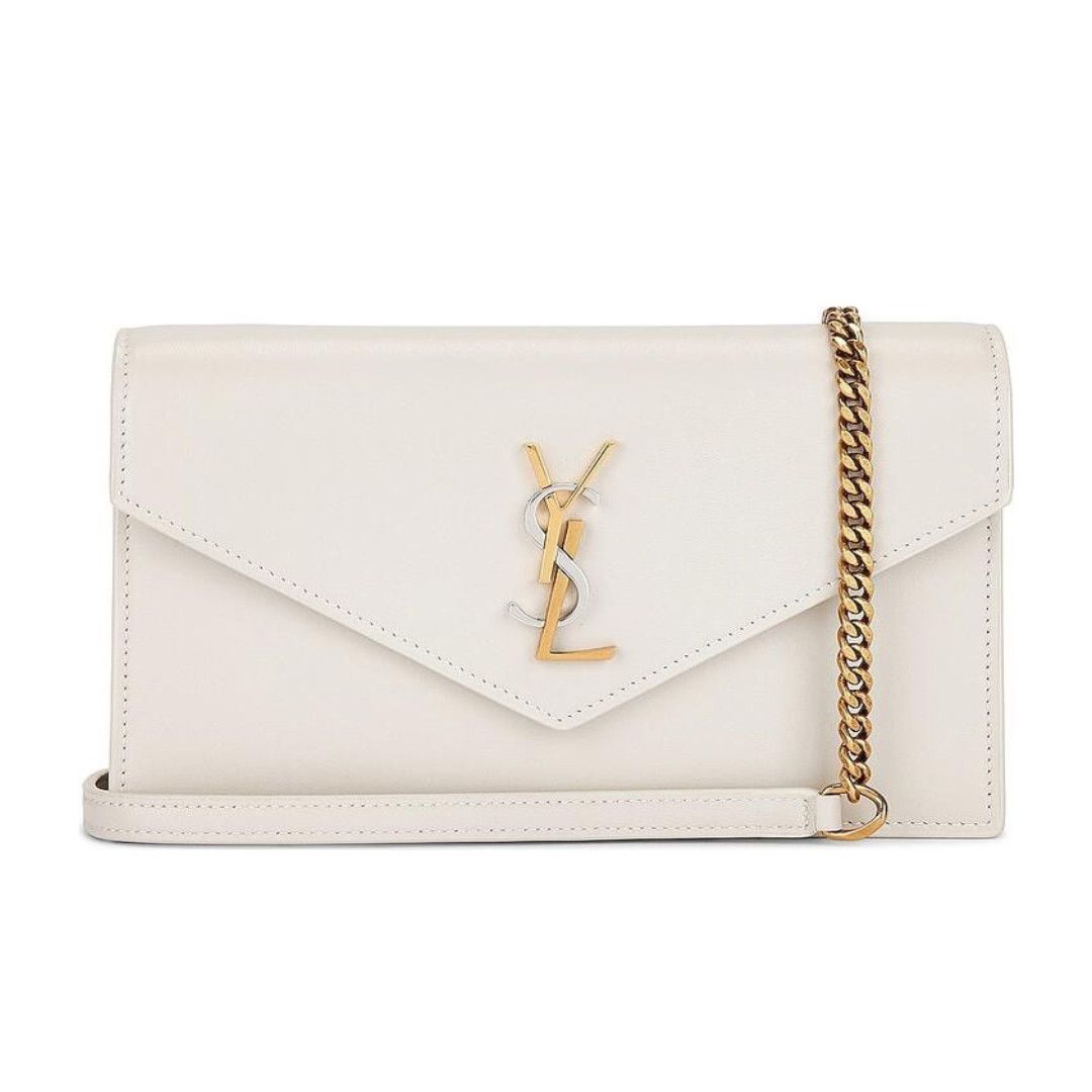 Saint Laurent Paris o1b1hav110225 Size: OS / Lambskin Chain Wallet in Off White Size ONE SIZE - 1 Thumbnail