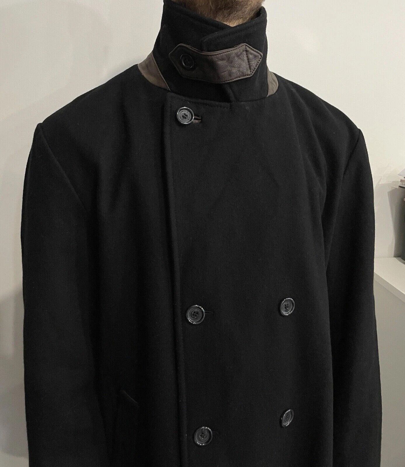 Dolce & Gabbana Dolce & Gabbana Wool Men Coat Jacket Leather Details Black Size US L / EU 52-54 / 3 - 7 Thumbnail