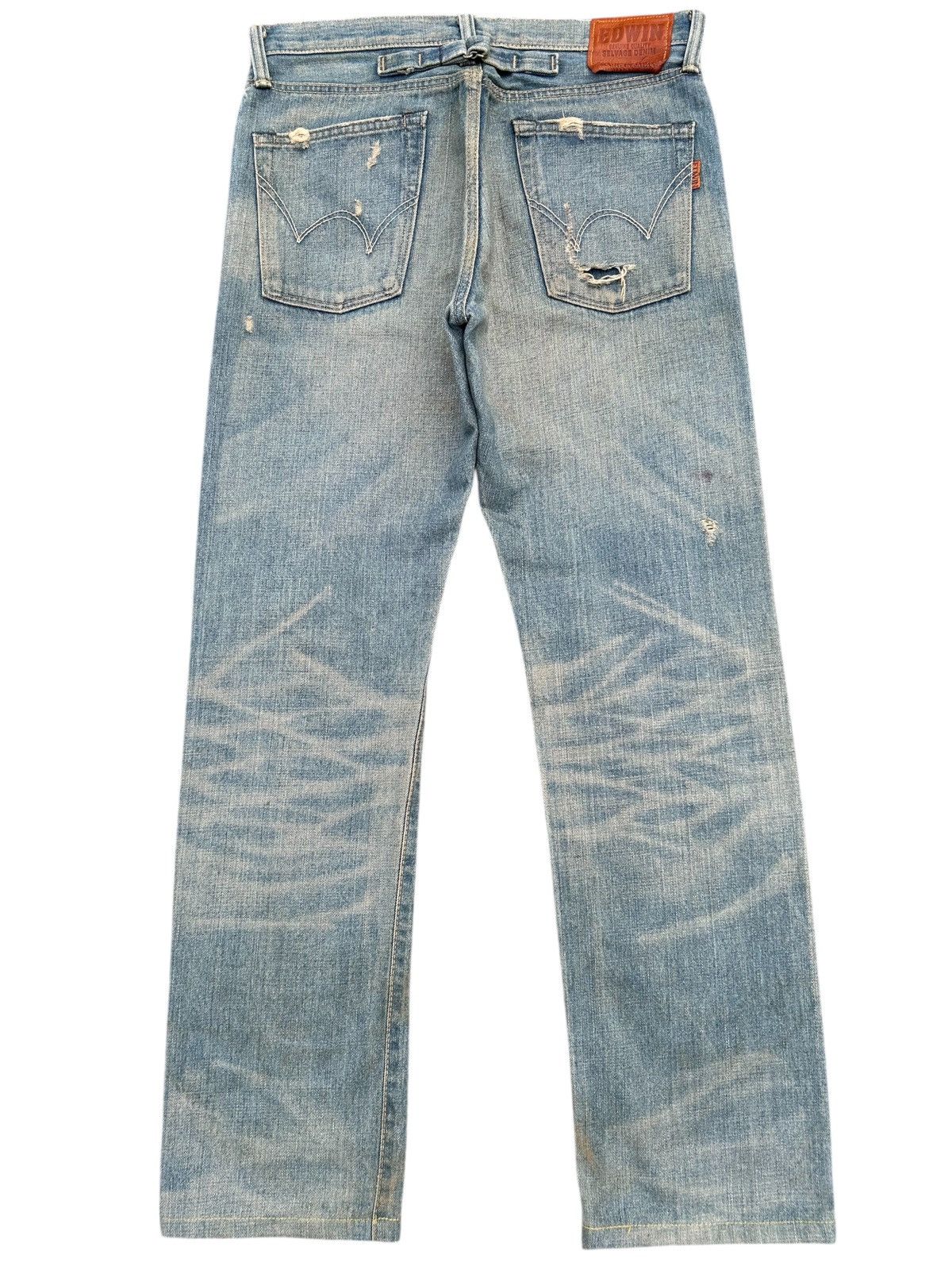 Kapital Vintage Edwin 505ZX Selvedge Buckle Back Distressed Denim Size US 32 / EU 48 - 4 Thumbnail