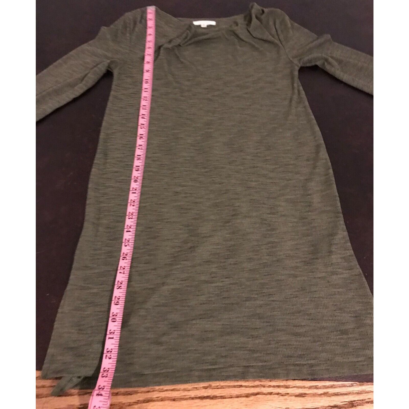 Anthropologie Anthropologie Pure+Good Cowlneck Green Ribbed Tunic Dress Size S / US 4 / IT 40 - 6 Thumbnail