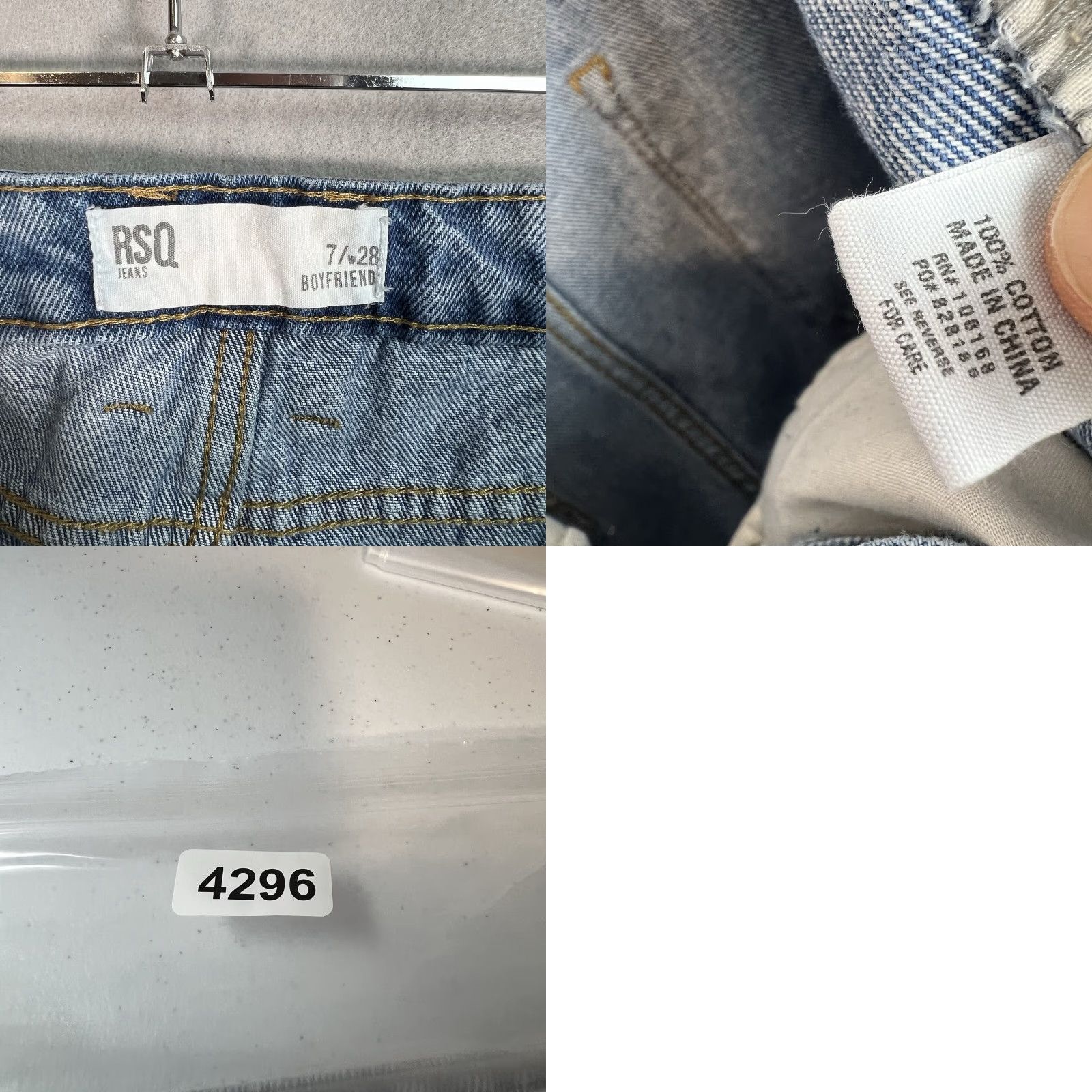 Rsq RSQ Rigid Denim Boyfriend Jeans Women 28 Blue Light Wash Button Fly Pockets Size 28" / US 6 / IT 42 - 8 Thumbnail