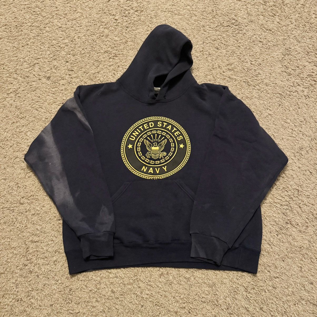 Vintage VINTAGE US NAVY SUN FADE HOODIE! Size US XL / EU 56 / 4 - 6 Thumbnail