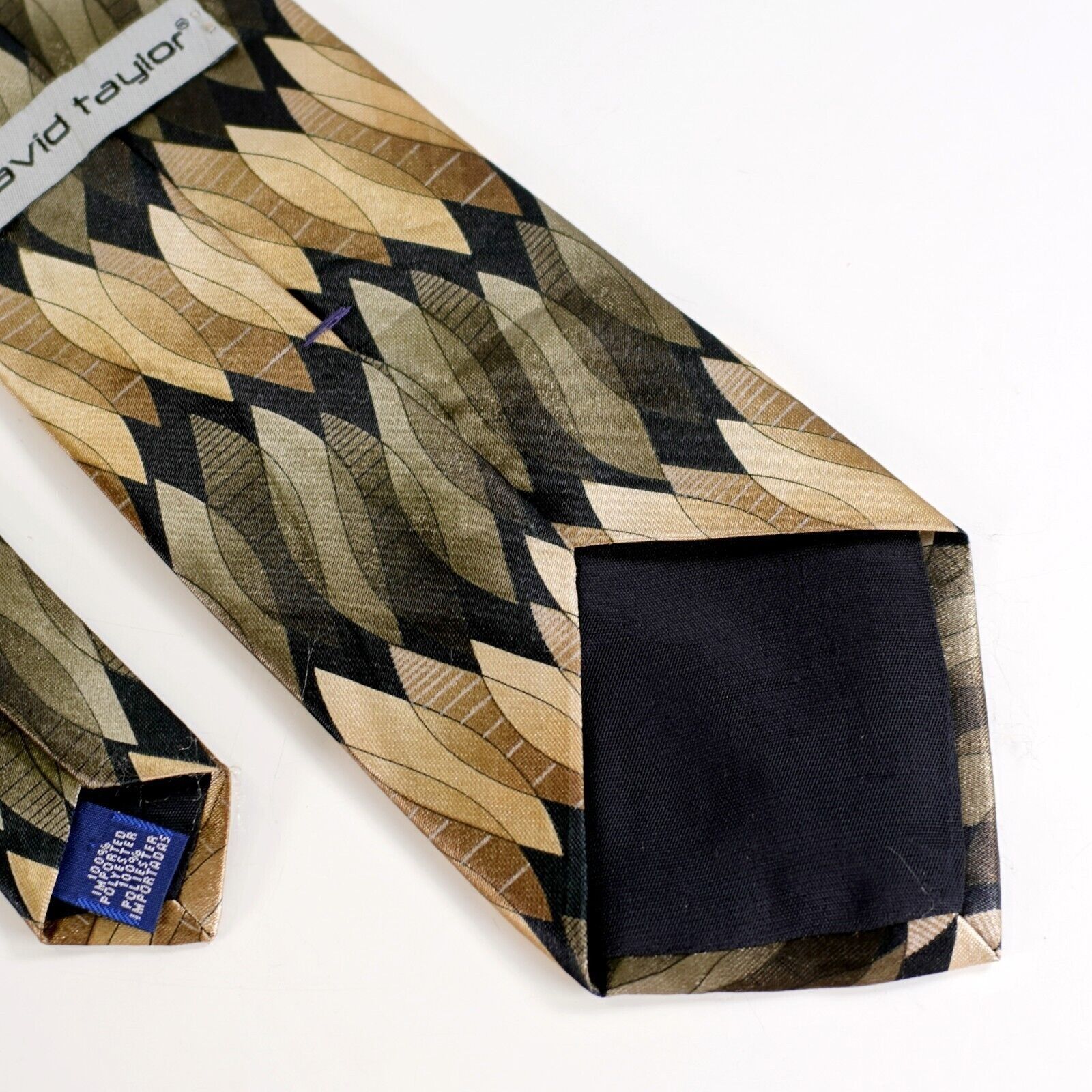 David Taylor David Taylor Green Tan Abstract Geometric Wide Print Polyest Size ONE SIZE - 5 Thumbnail