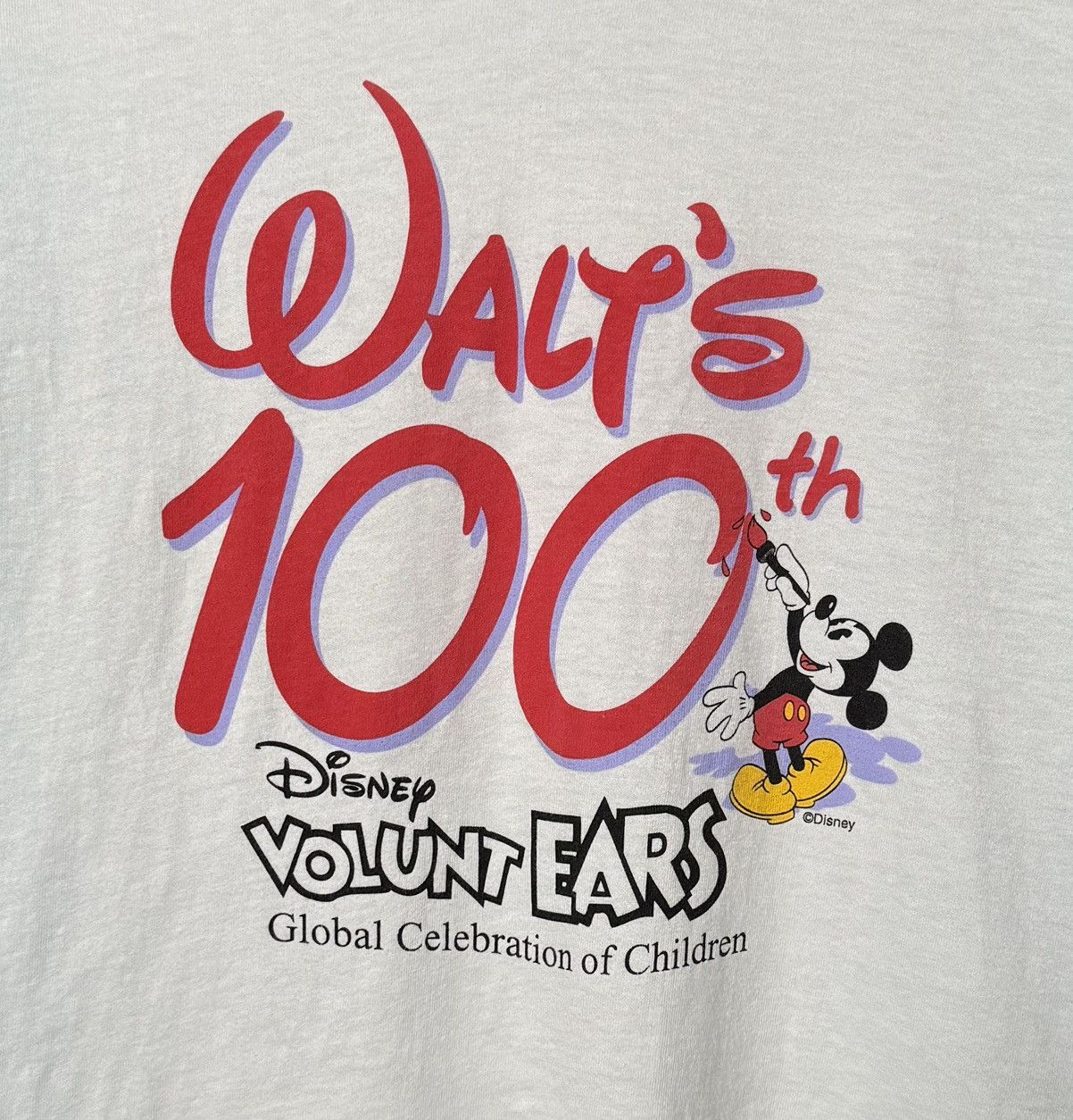 Disney Vintage 2001 Walt Disney 'VoluntEARS' T-Shirt, Size L, White Size US L / EU 52-54 / 3 - 2 Thumbnail