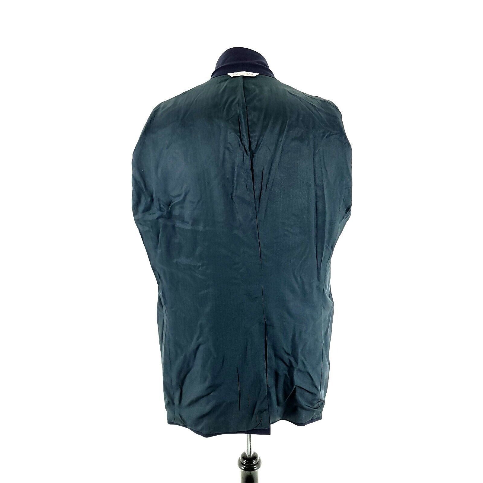 Stafford DAMAGED Stafford Worsted Wool 2 Gold Button Blazer 44L Blue Size 44L - 14 Thumbnail