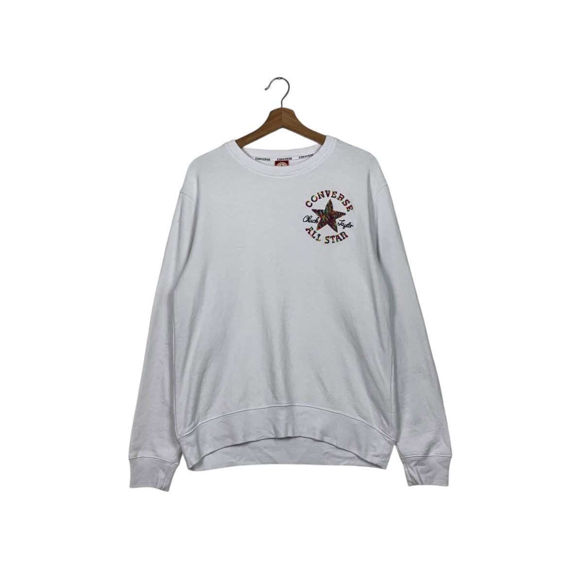 Converse CONVERSE All Star Logo White Crewneck Sweatshirt #1553-C70 Size US L / EU 52-54 / 3 - 1 Thumbnail
