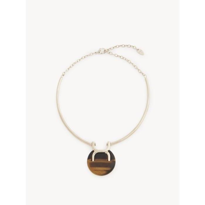 Chloe o1loc1c0425 CHC23 Size: OS / Marcie Necklace in Brown & Gold Size ONE SIZE - 1 Thumbnail