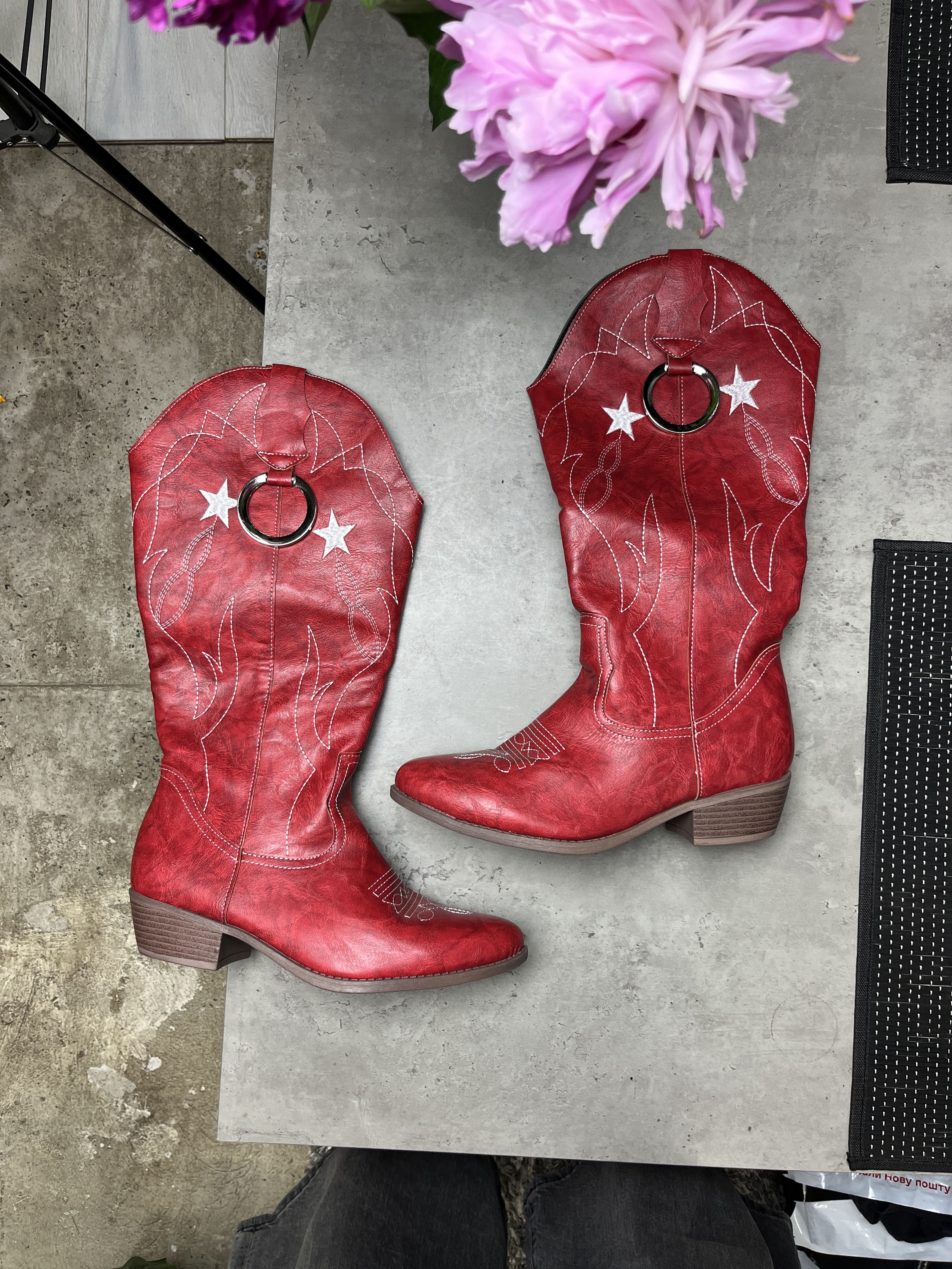 Other 2000s WESTERN COWBOY BOOTS O-RING HARNESS EMBROIDERED - 5120 Size US 7 / EU 40 - 1 Thumbnail