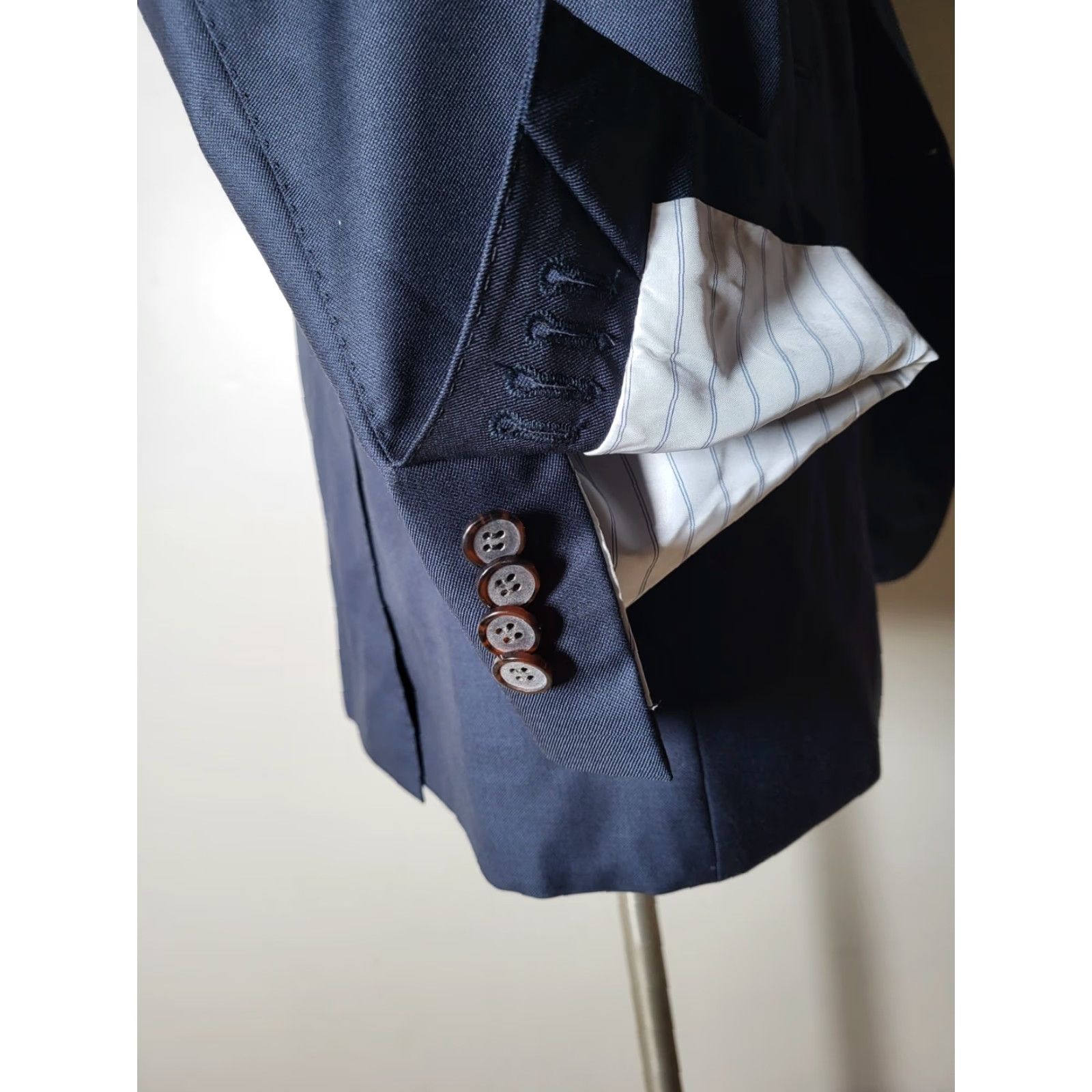 Suitsupply Suitsupply Blazer Jacket Sport Coat Men Navy Blue 40L Slim Double-Breasted Notch Lapel Long Wool ve Size 40R - 2 Thumbnail