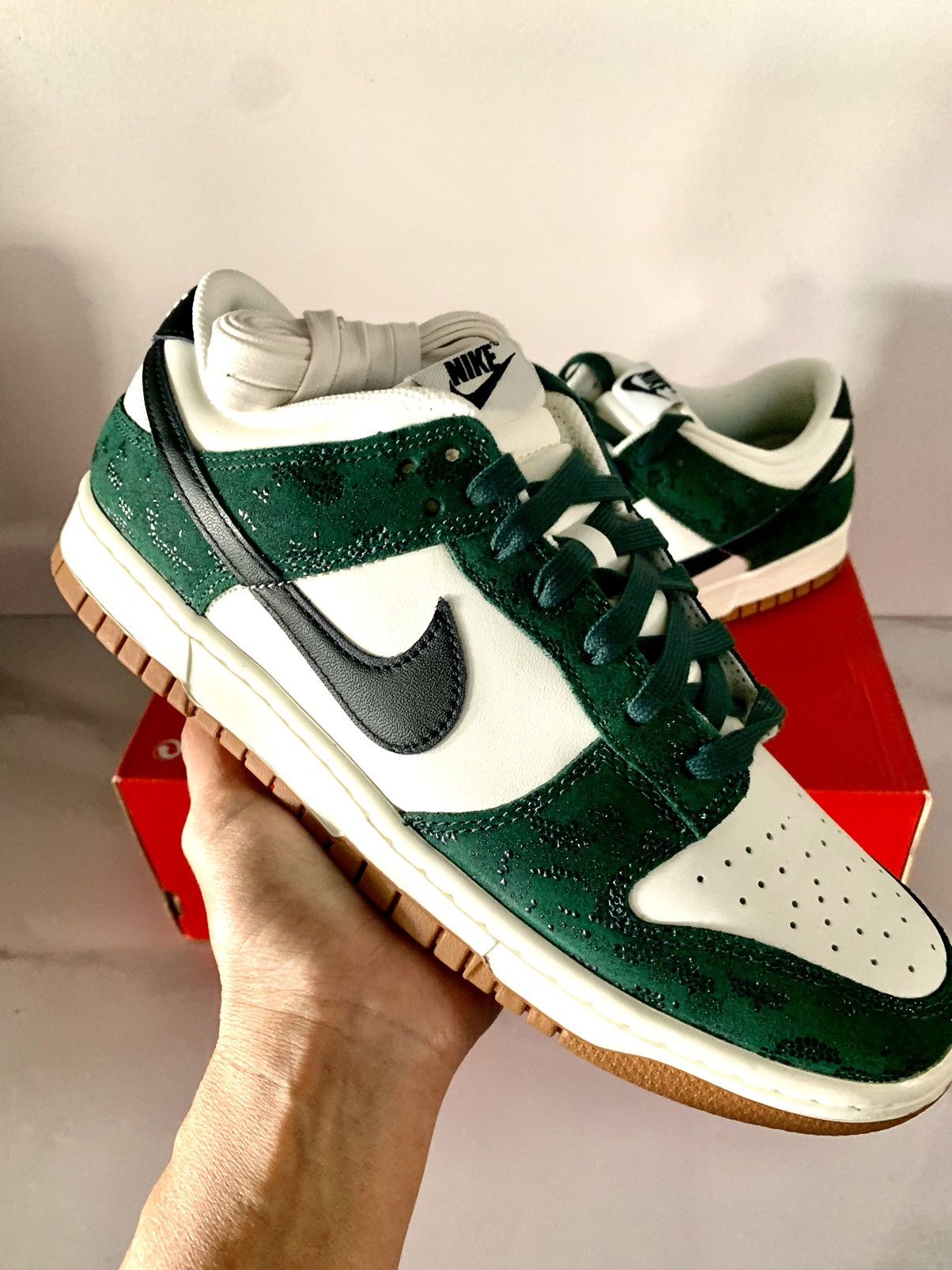 image of Nike Dunk Low Green Snake Shoes, Women's (Size 11)
