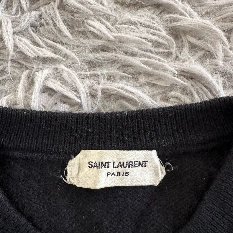 Saint Laurent Paris Saint Laurent Paris Black cashmere bright diamond rivet sw Size S / US 4 / IT 40 - 5 Thumbnail