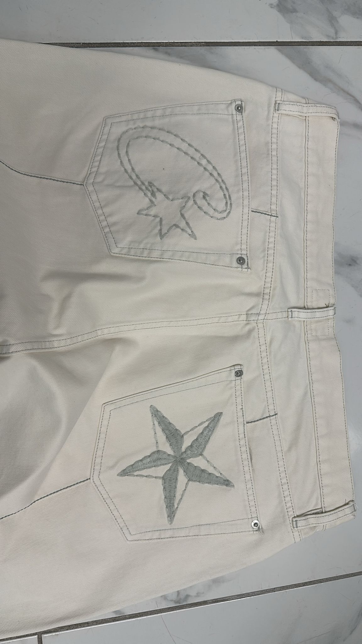 Corteiz × Vintage Corteiz C-Star Natural Denim Jean XXLarge Size US 38 / EU 54 - 2 Thumbnail