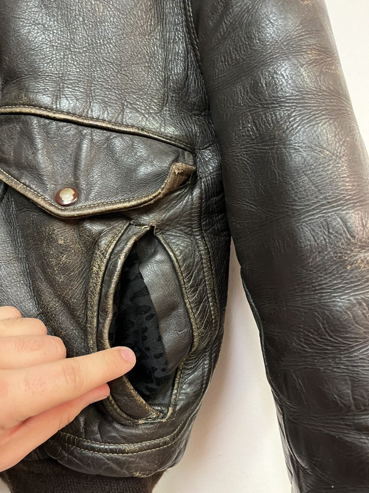 Schott 1970’s Schott Leather Bomber Jacket Size US M / EU 48-50 / 2 - 2 Thumbnail