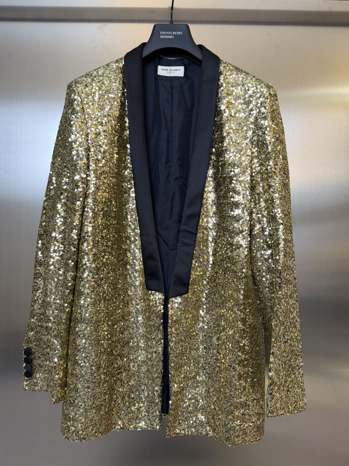 Saint Laurent Paris Saint Laurent SS14 Gold sequins blazer Size 46R - 1 Thumbnail