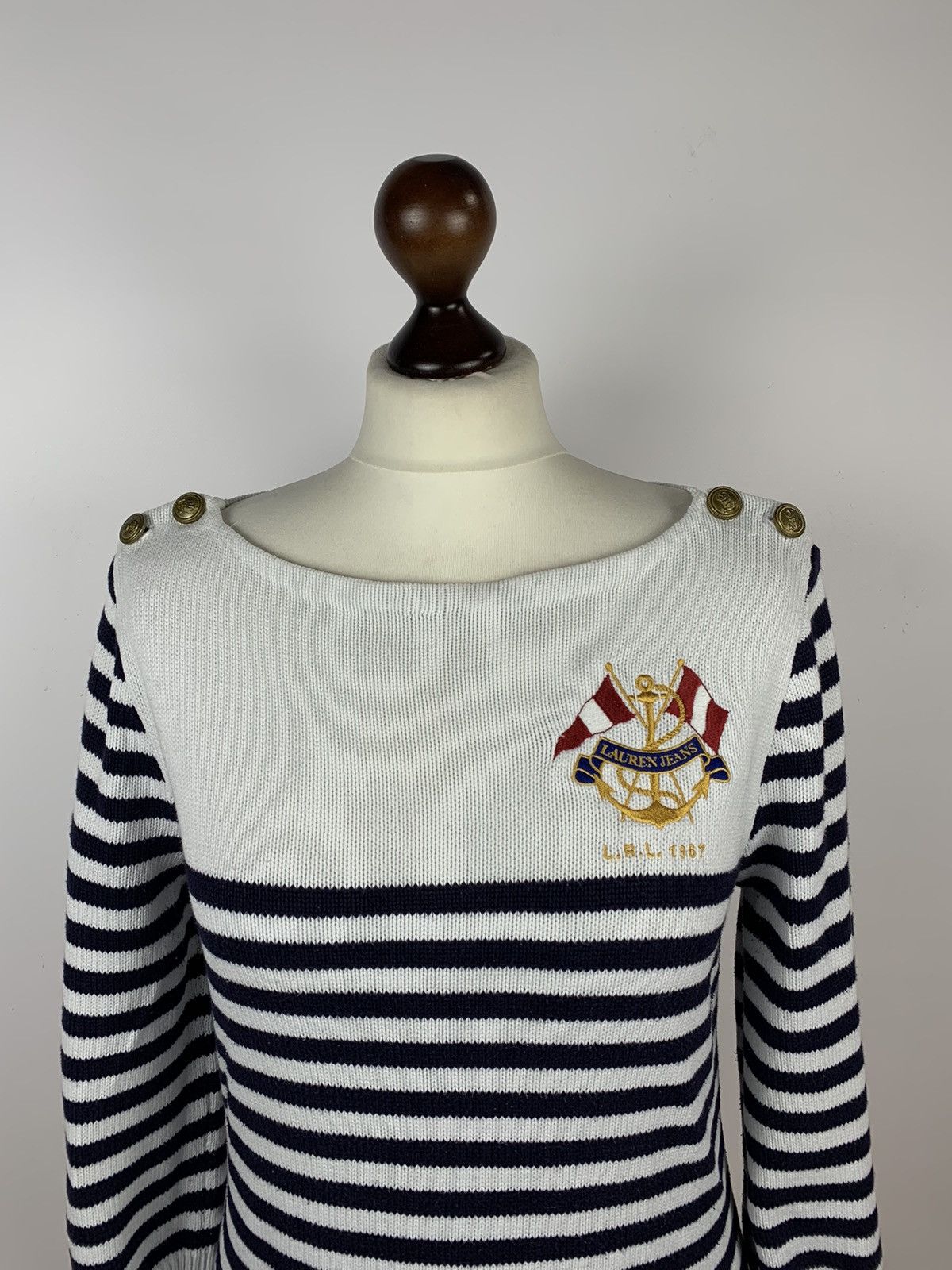 Lauren Ralph Lauren Lauren Jeans Company Ralph Lauren Knit Striped Sweater Sz M Size M / US 6-8 / IT 42-44 - 2 Thumbnail