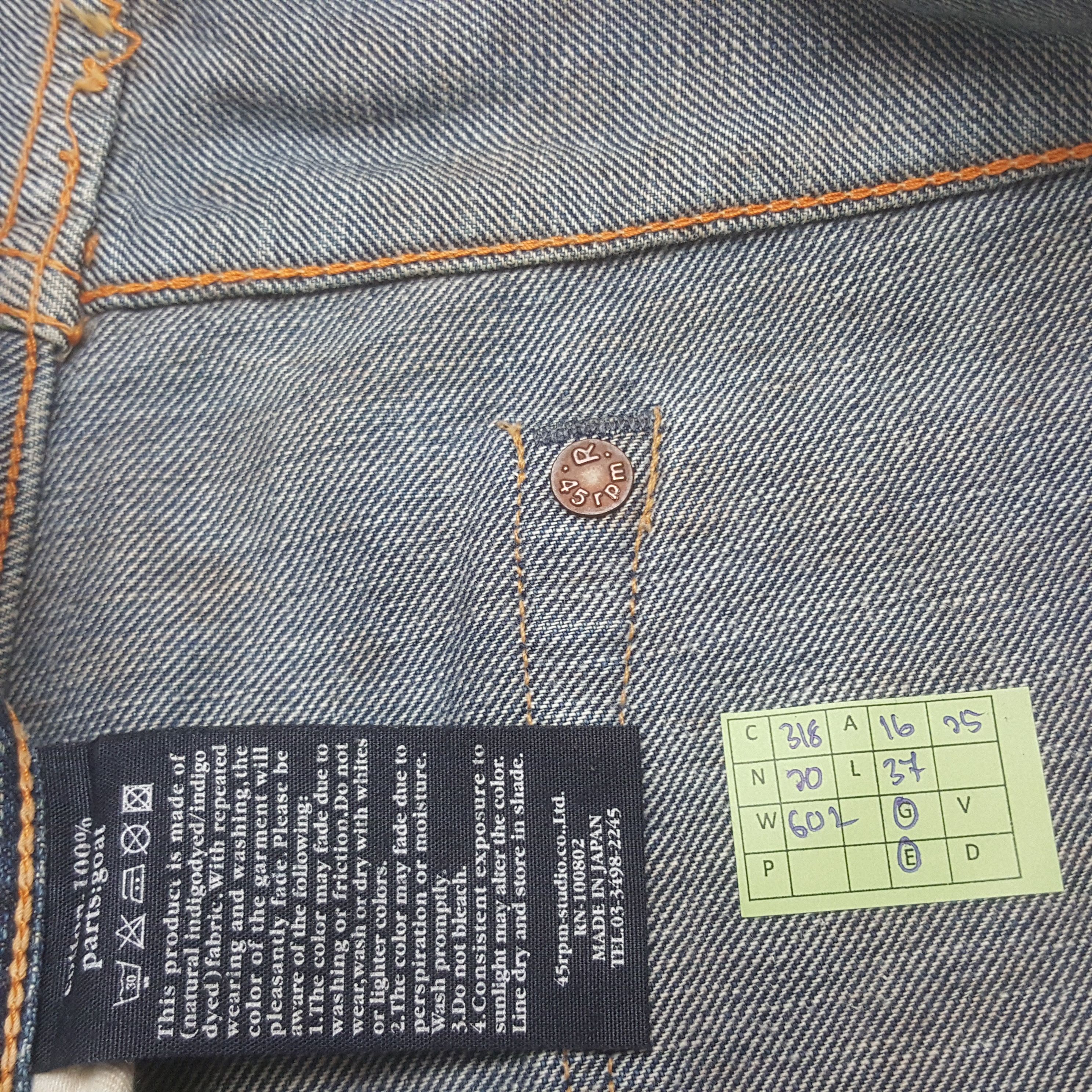 45rpm Vintage 45rpm Japanese Brand Grunge Denim Jeans C318N20 Size US 32 / EU 48 - 8 Thumbnail