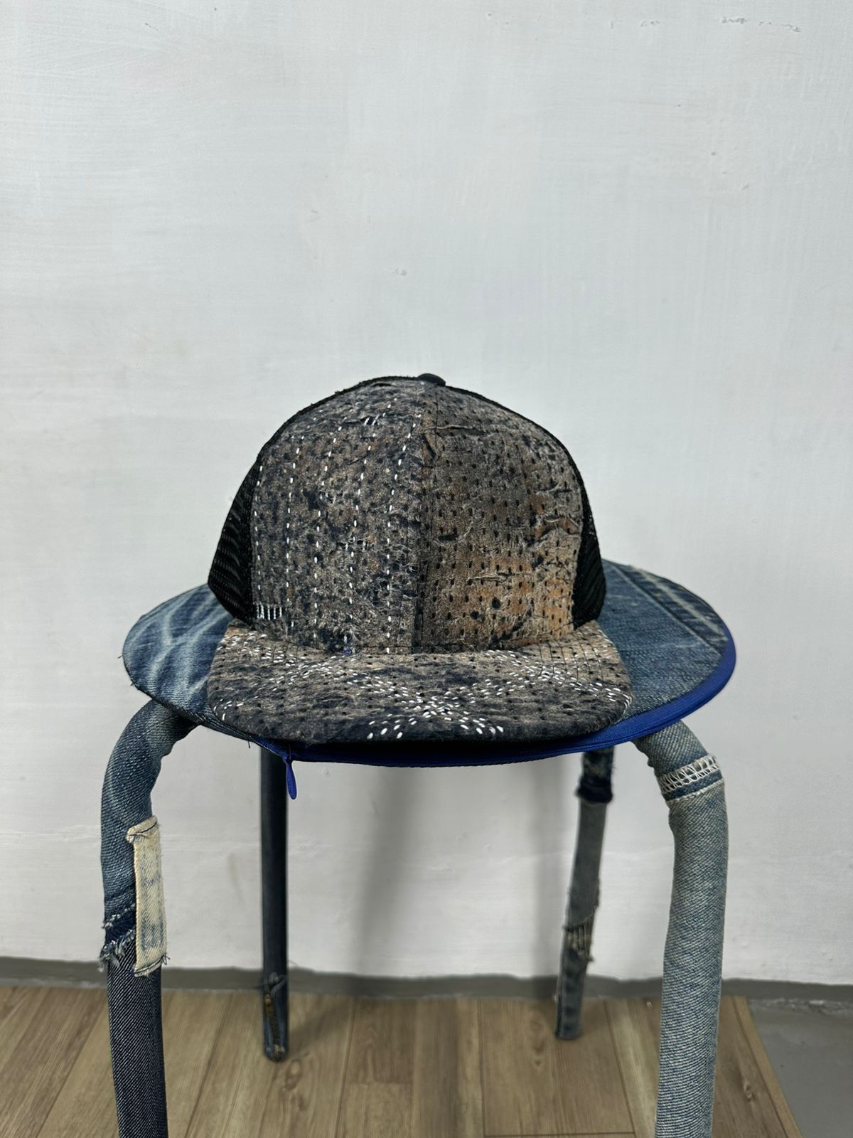 Handmade 🔥 Custom Made Distressed Patchwork Boro Trucker Hats Size ONE SIZE - 1 Thumbnail