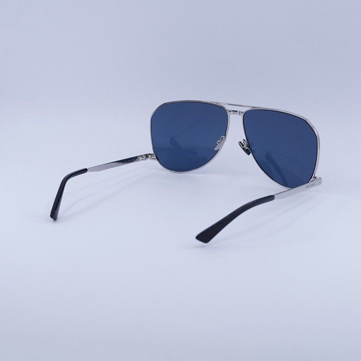 Saint Laurent Paris Saint Laurent SL690 DUST 003 Sunglasses Silver Aviator Frame Size ONE SIZE - 9 Thumbnail
